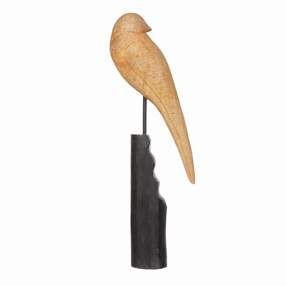 Decofinder Figur Vogel, Natur-Schwarz  | Schubiger Möbel