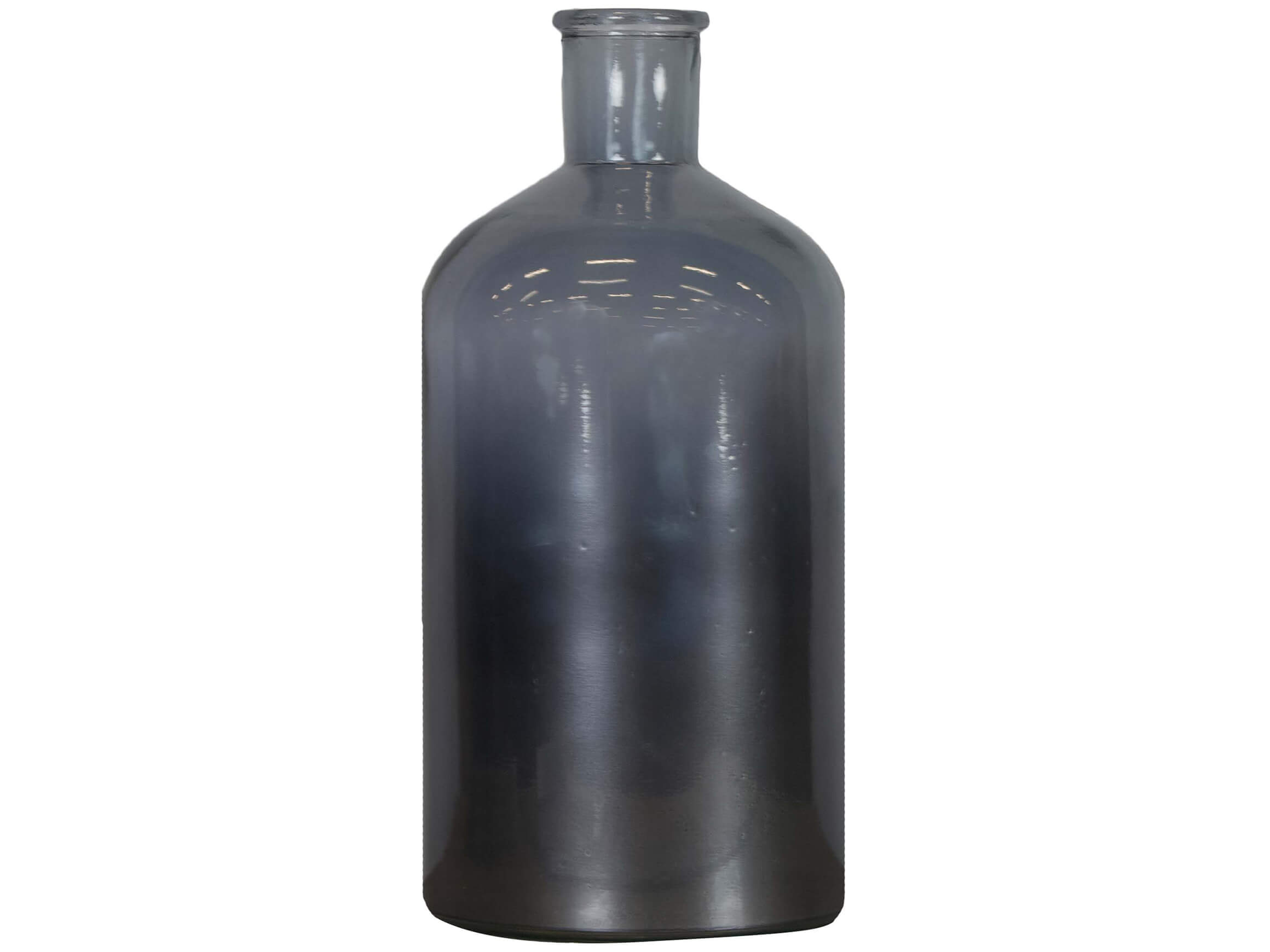 Decofinder Flasche Glas Metallsilber H: 28 cm  | Schubiger Möbel