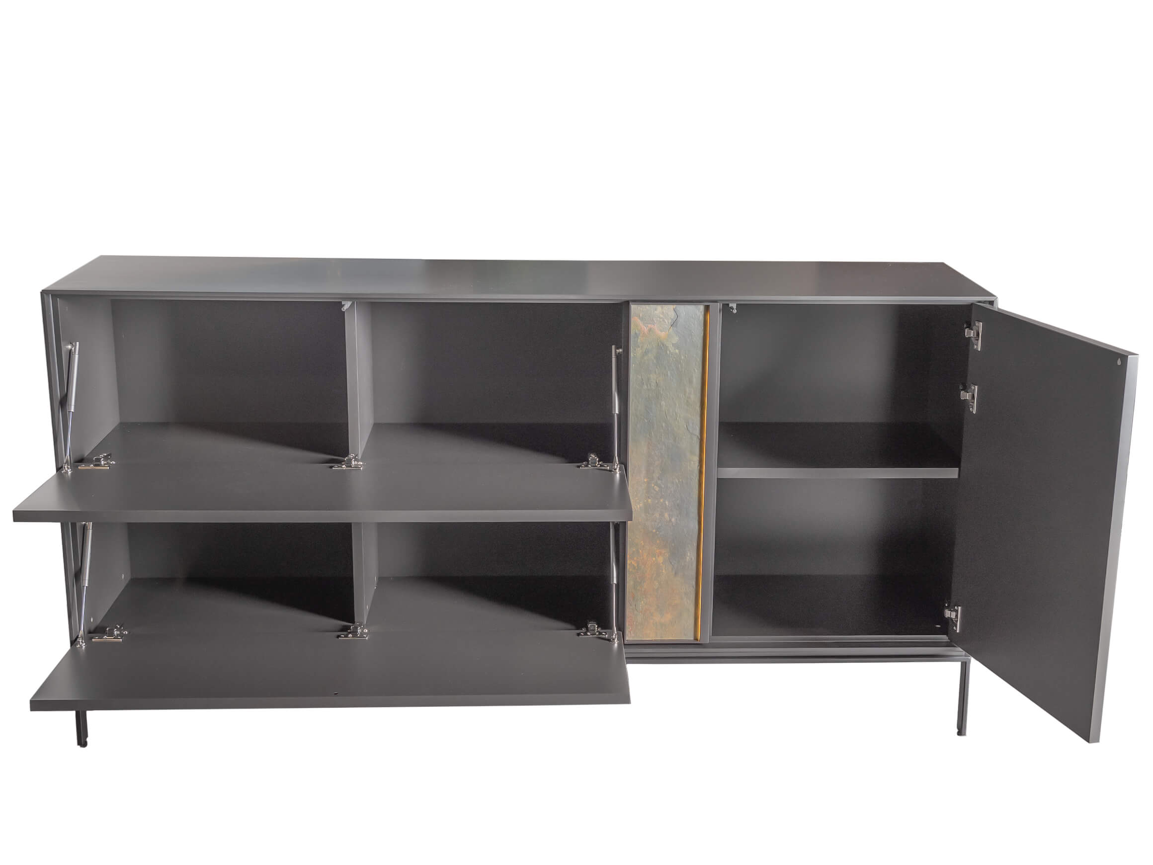 Wohnwand Felice Abrito / Farbe: Schwarzgrau