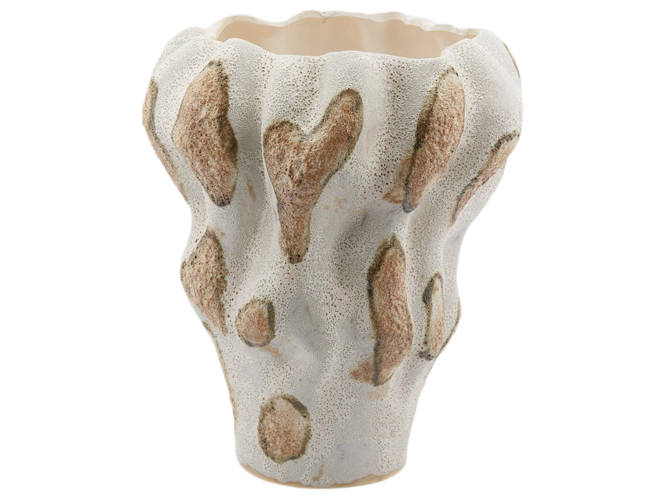 Vase Mohnkapsel Weiss Caramel H: 42 cm Edg