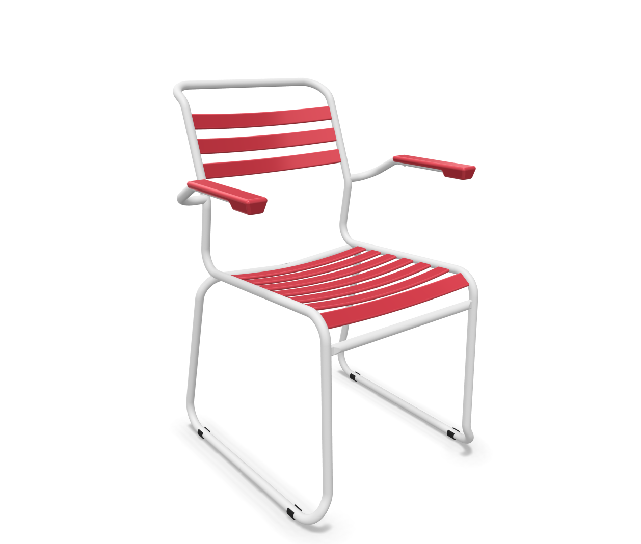 Schaffner Kufen-Lättli-Stuhl Säntis mit Lehne Rot | Schubiger Möbel