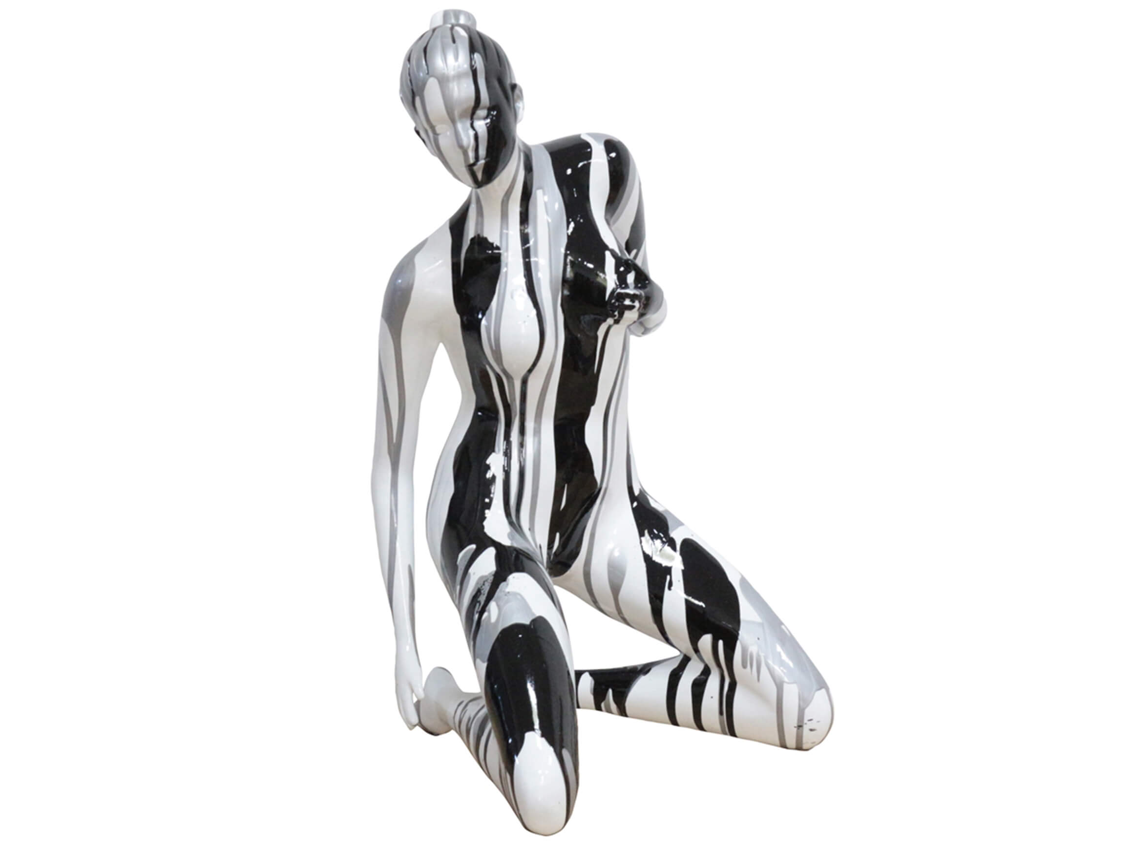 Sculpture Nu en argent-noir image LAND / Taille : 28 x 58 cm