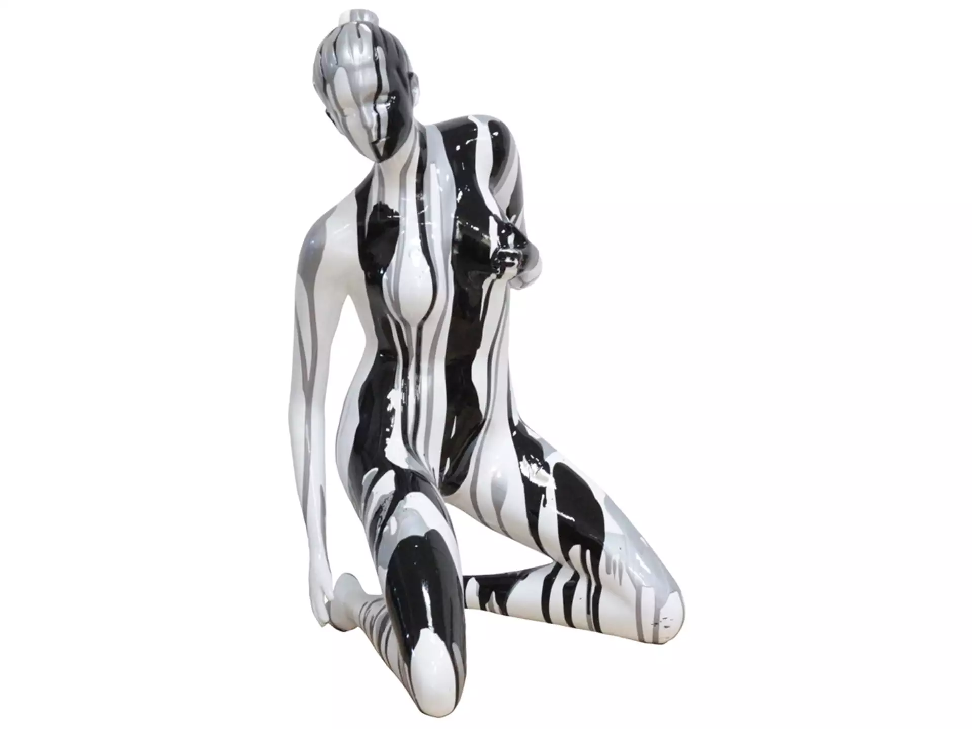 Skulptur Akt in Silber-Schwarz image LAND / Grösse: 28 x 58 cm