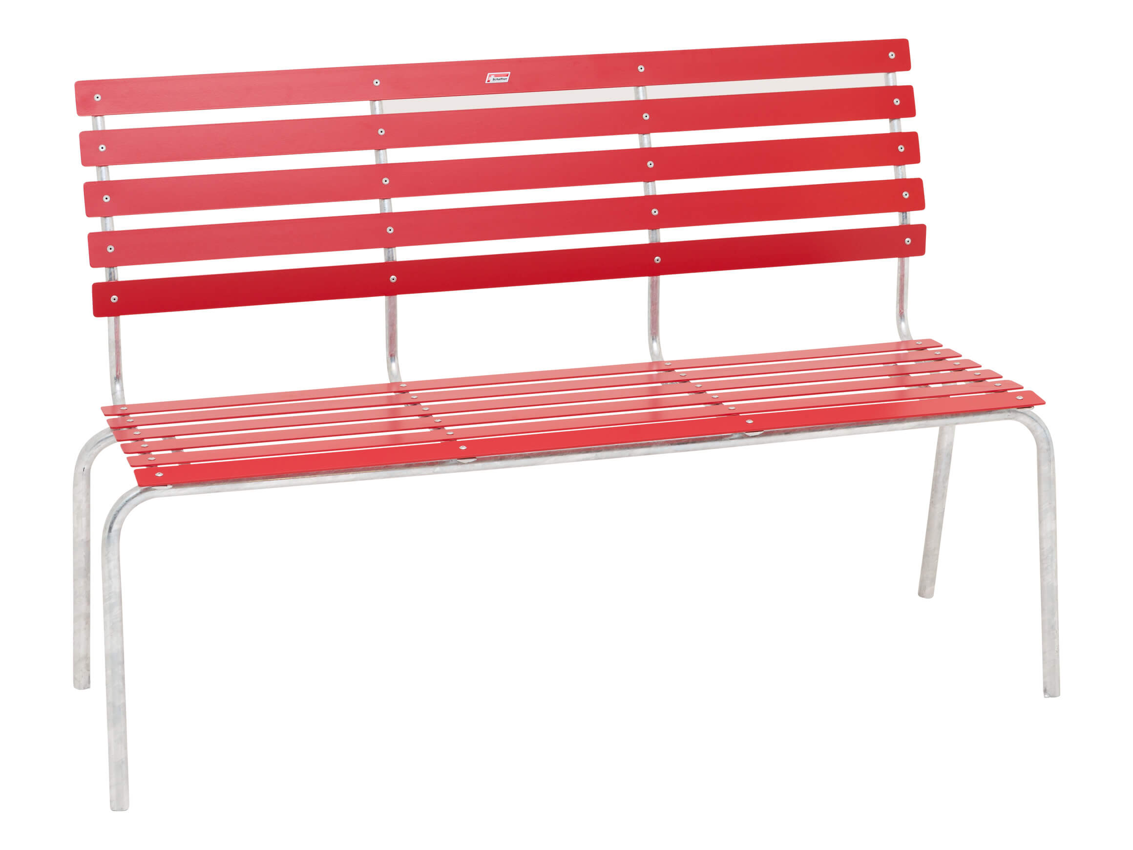 Gartenbank Ascona von Schaffner / Farbe: Rot / Grösse: 134 x 54 cm