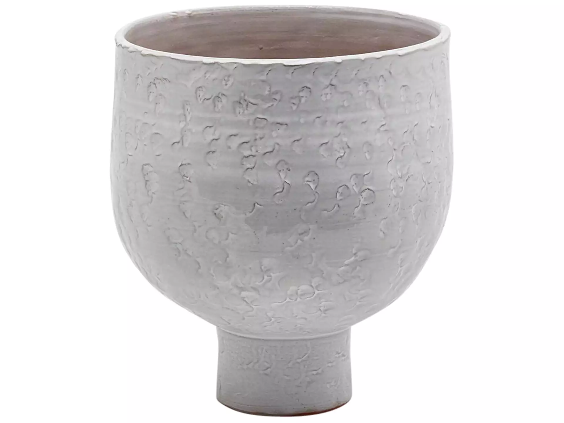 Vase Tasse Glasiert Weiss H: 28 cm Edg