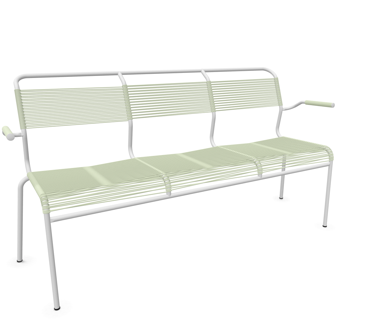 Schaffner Spaghetti-3er-Bank Säntis mit Lehne Grün | Schubiger Möbel