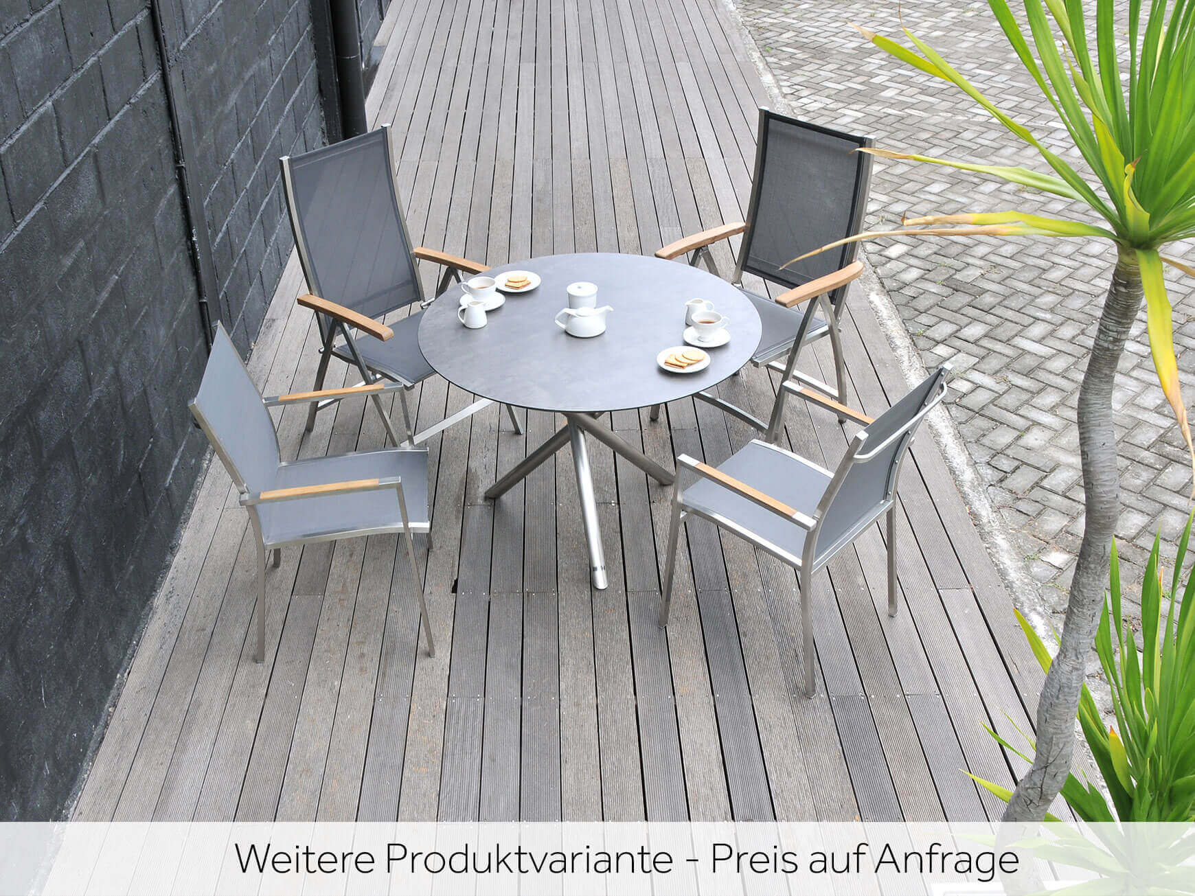 Gartensessel One, Textilene Taupe, Klappbar, b 58 cm t