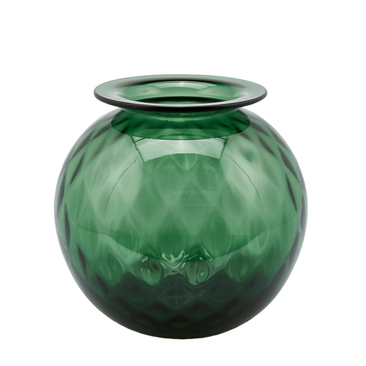 Vase Optisches Glas Flaschengrün H: 24 cm Edg