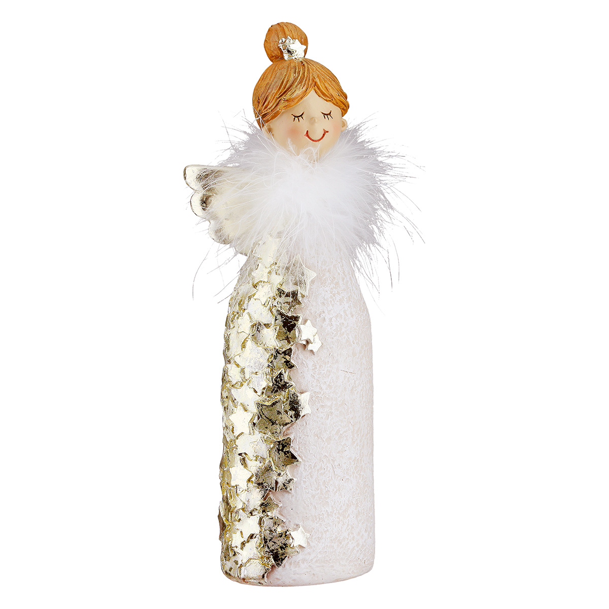 Figur Engel, Sternmuster, Creme H: 17 cm Gilde