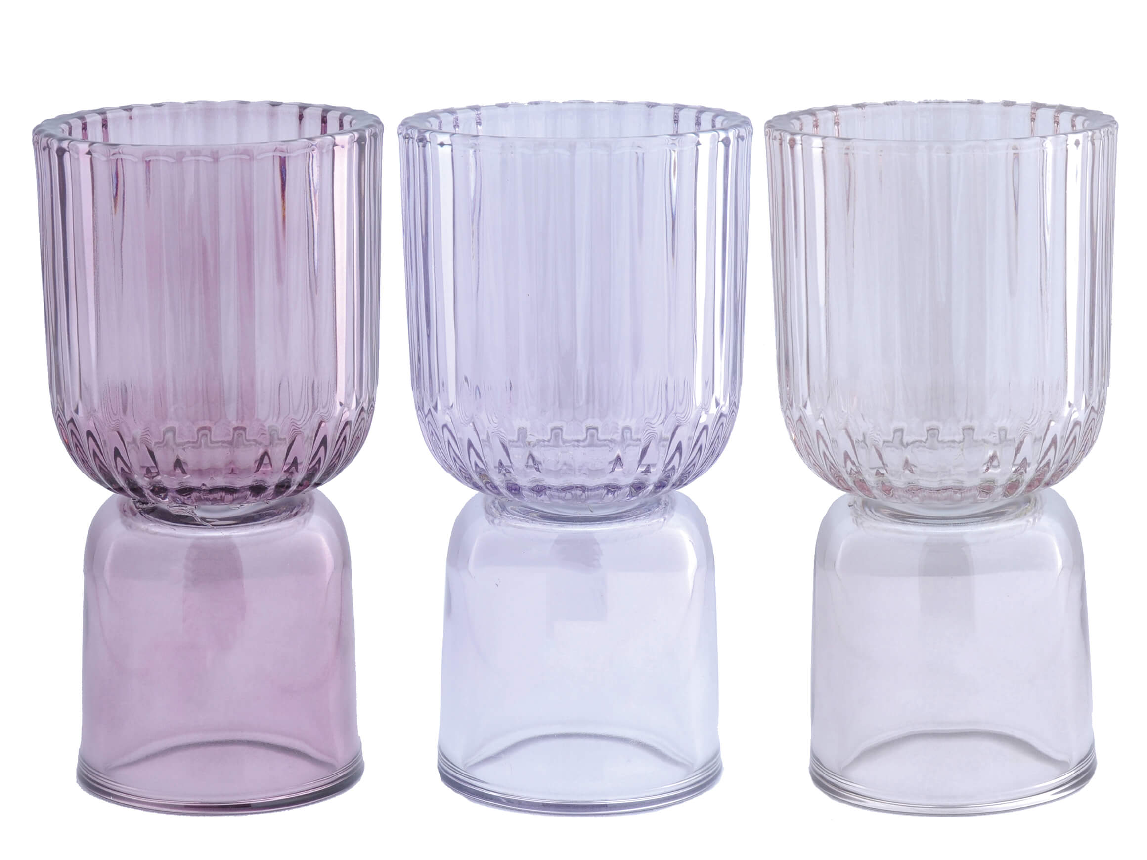 Windlicht Glas Lila/rosa/hellblau D: 17 cm Decofinder