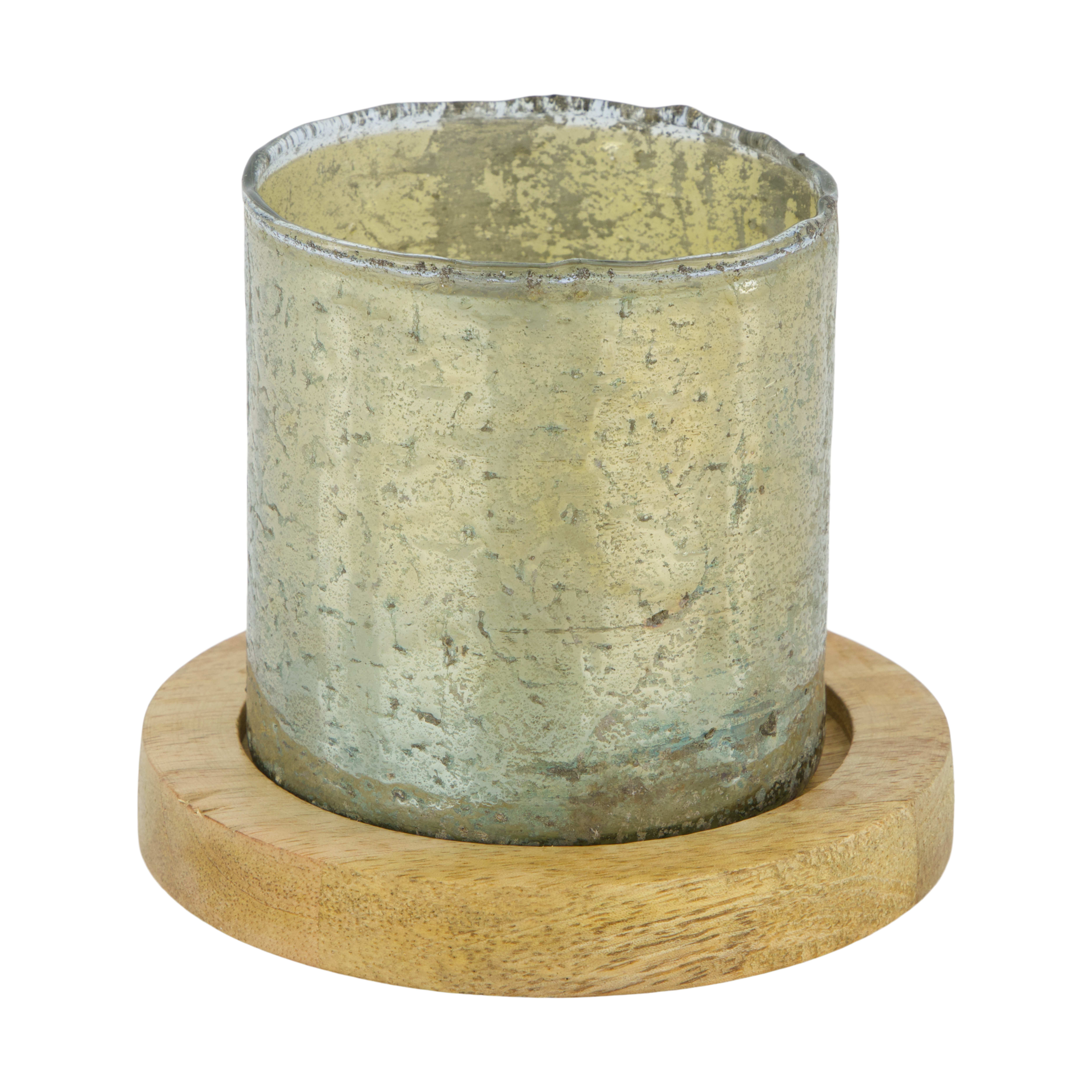 Windlicht Raron, Glas Antik-Look, Gold Decofinder