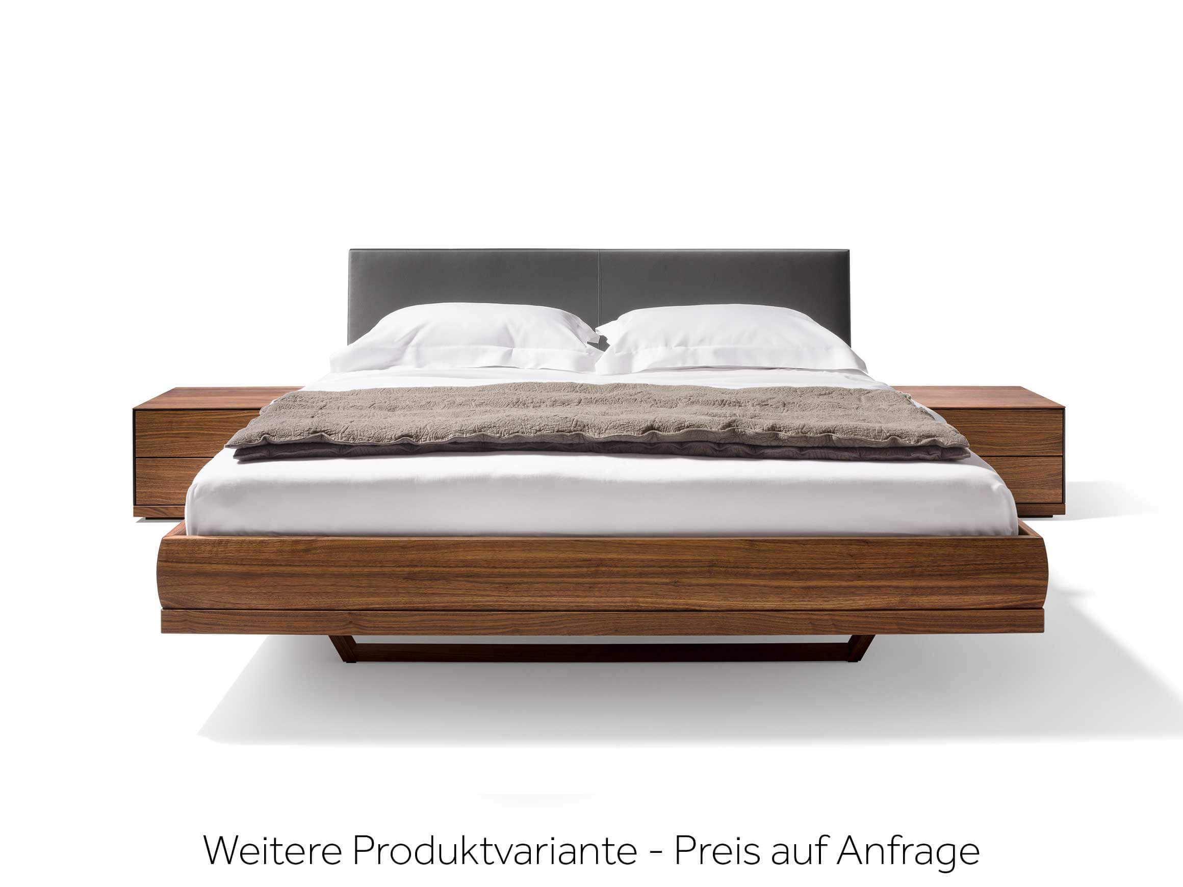 Bett Riletto Team 7 / Farbe: Holzfarbig, Grau / Material: