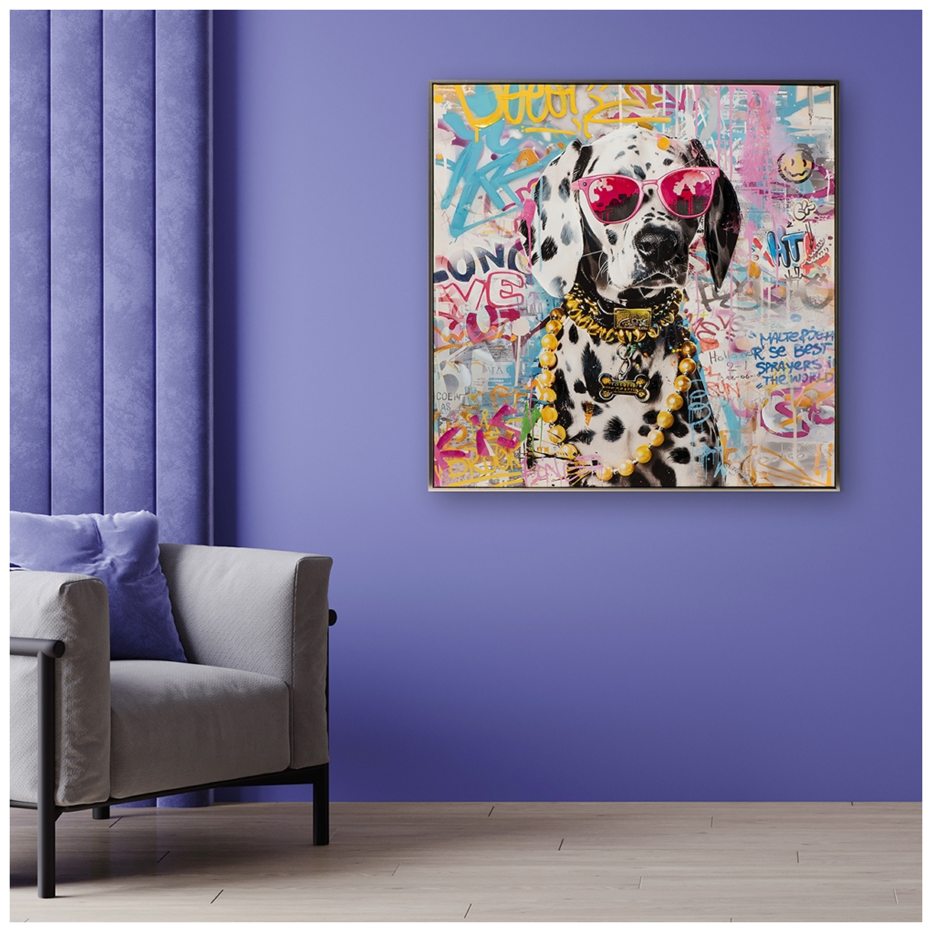 Bild Make Your Life Pink Dalmatian! image LAND / Grösse: 80 x 80 cm Bild Make Your Life Pink Dalmatian! image LAND / Grösse: 80 x 80 cm