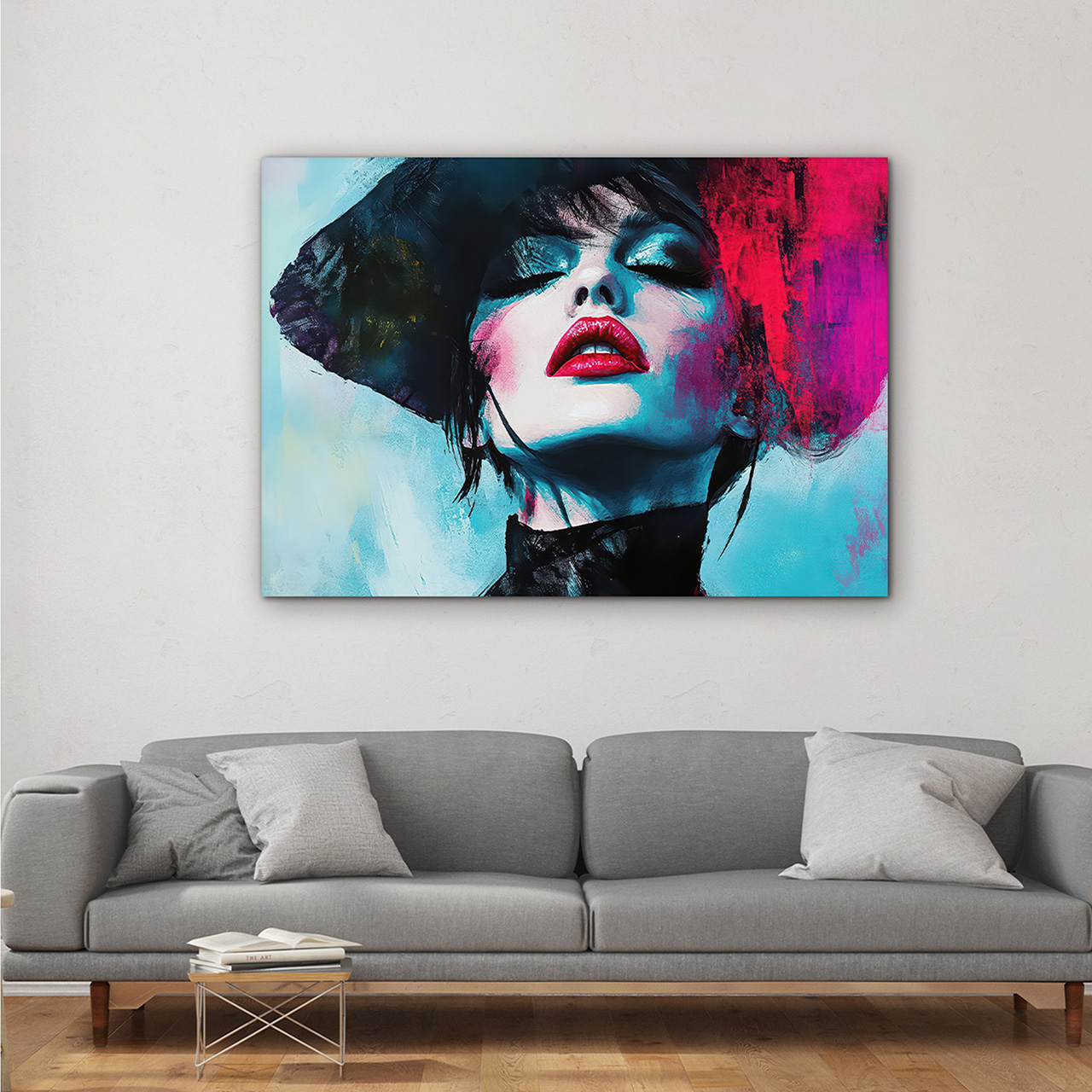 Canvas-Print Pink Splashed Diva-image LAND