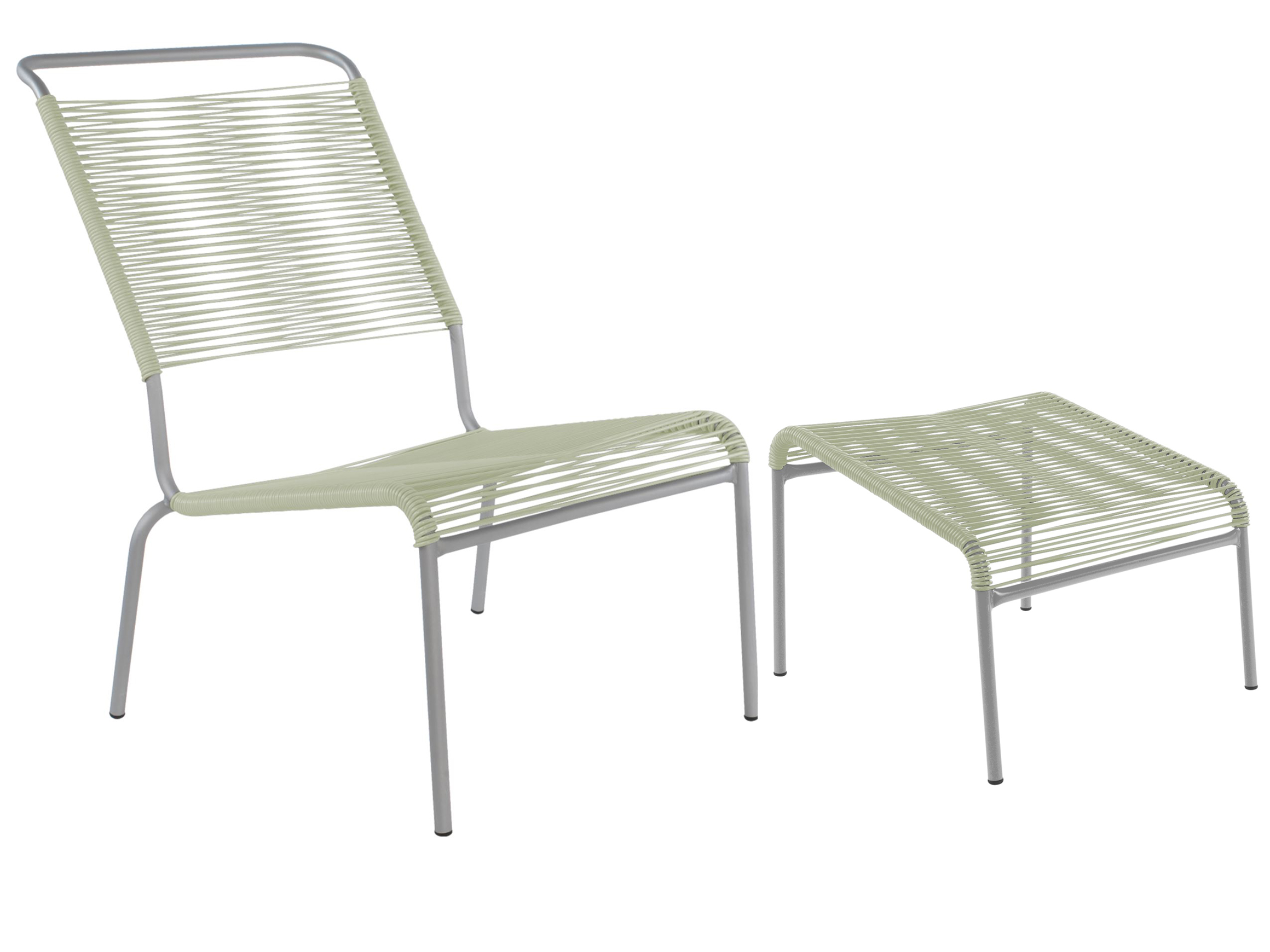 Schaffner Spaghetti-Lounger + Hocker Säntis Hochlehner Grün | Schubiger Möbel