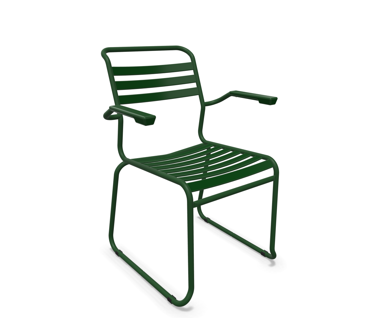 Schaffner Kufen-Lättli-Stuhl Säntis mit Lehne Grün | Schubiger Möbel