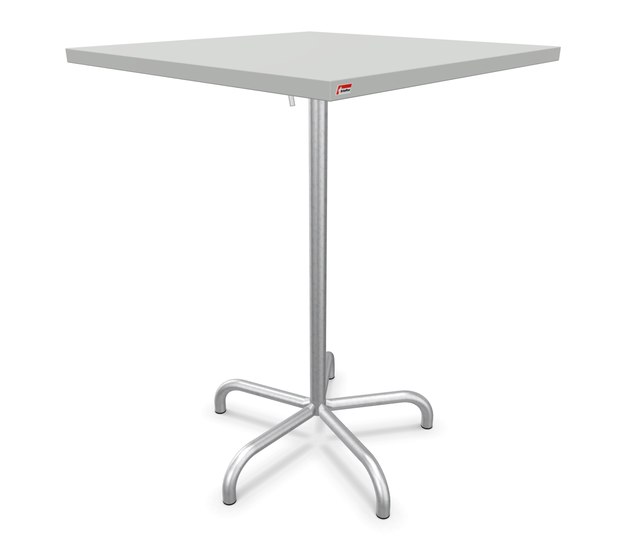 Metal bar table Säntis Square Schaffner / Colour: aluminium silver