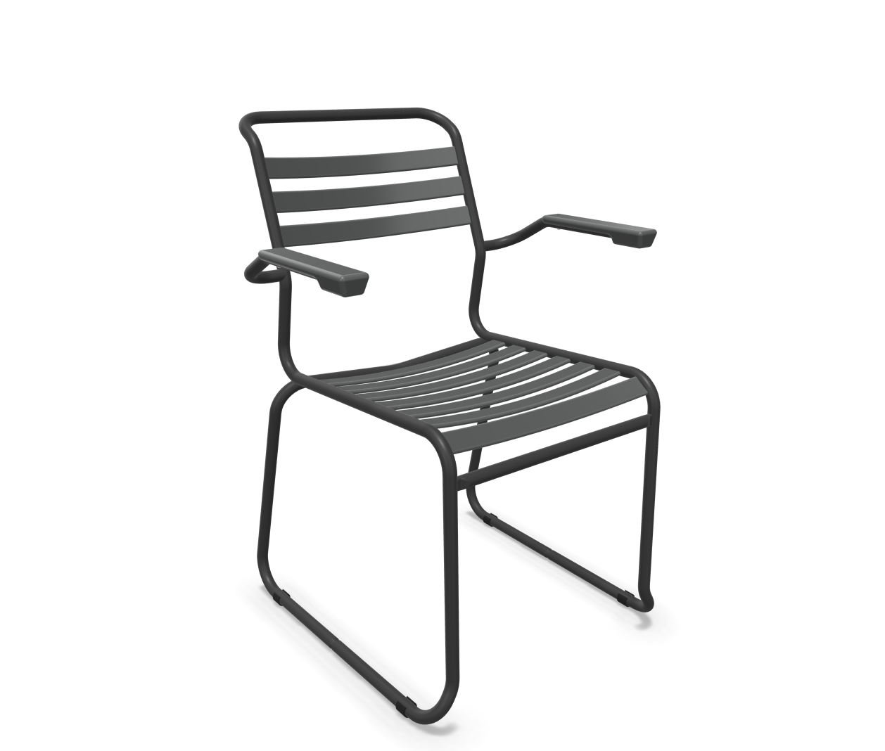 Schaffner Kufen-Lättli-Stuhl Säntis mit Lehne Grau | Schubiger Möbel