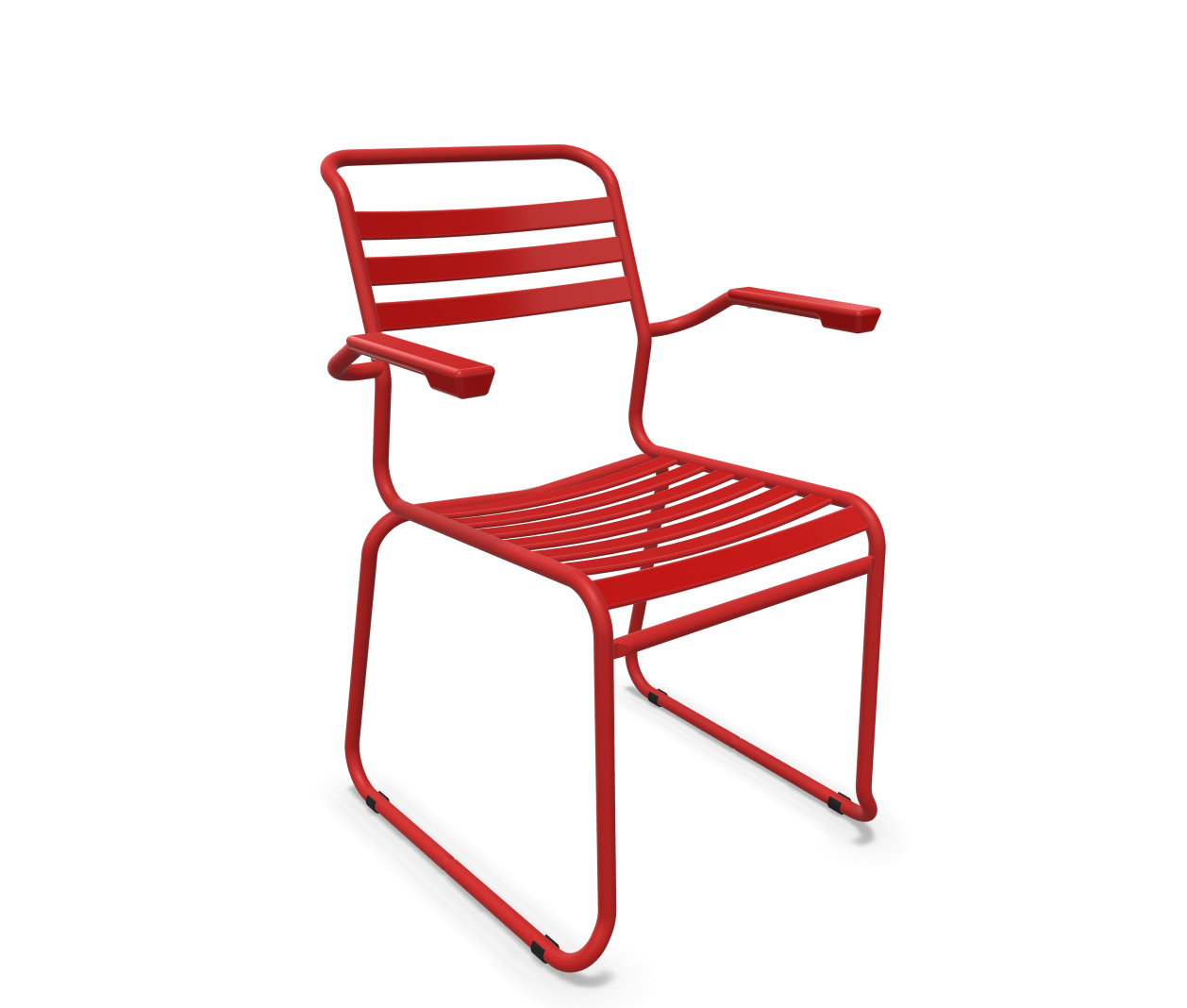 Schaffner Kufen-Lättli-Stuhl Säntis mit Lehne Rot | Schubiger Möbel