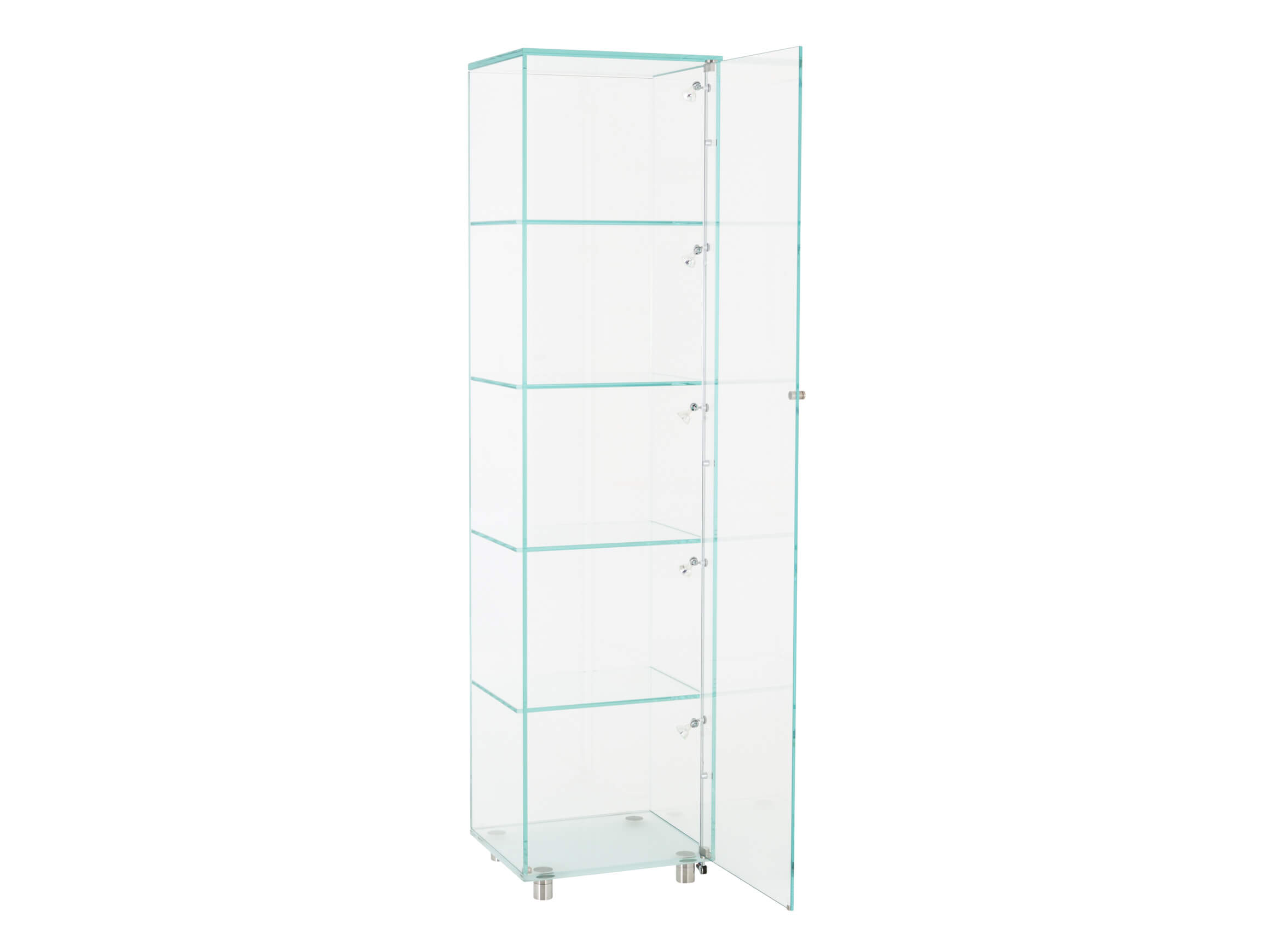 Vitrine Sorin, Glas Optiwhite, Beleuchtet, b 45 cm t 38 cm h 180 cm
