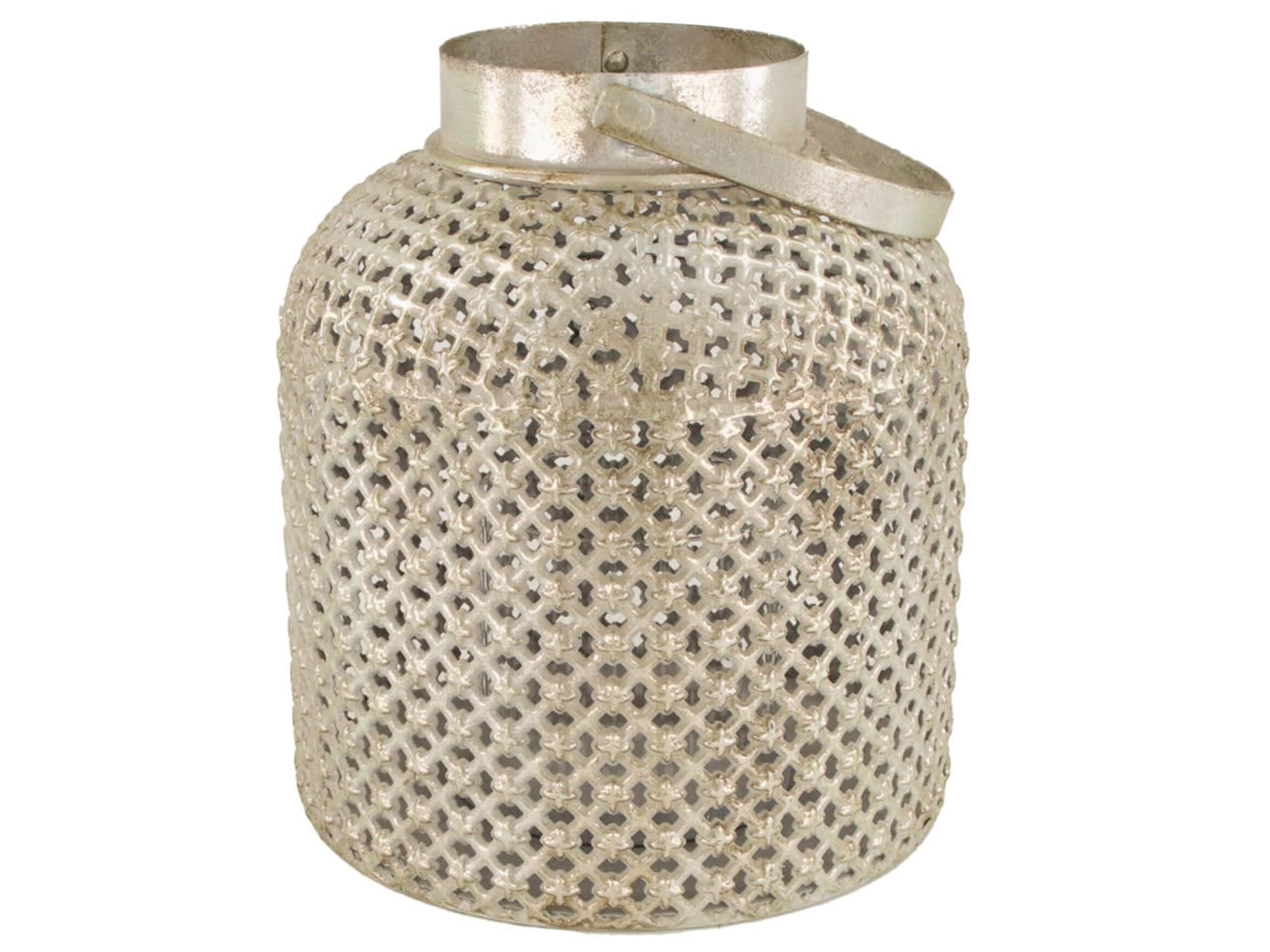 Laterne Metall Silber D: 19 cm Decofinder