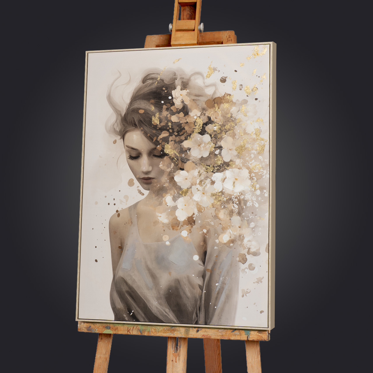 Gemälde Gold Flowers in Hair image LAND