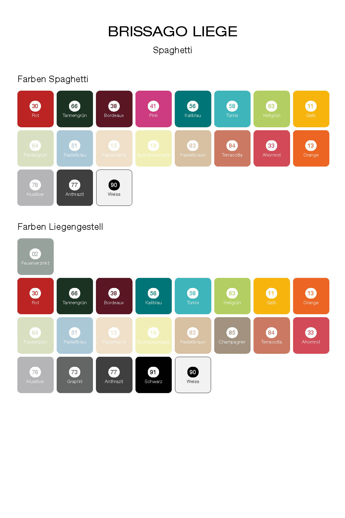 Spaghetti-Liege Brissago von Schaffner / Farbe: Anthrazit / Grösse: 65 x 141 cm