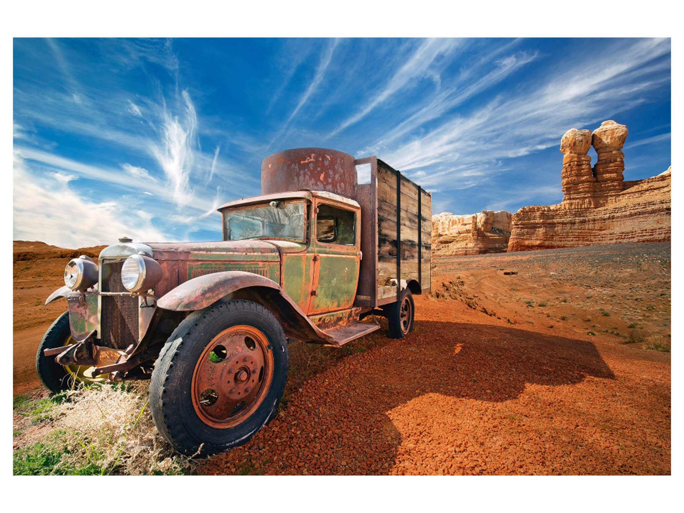 Digitaldruck auf Acrylglas Alter Lkw in Der Wüste image LAND / Grösse: 120 x 80 cm