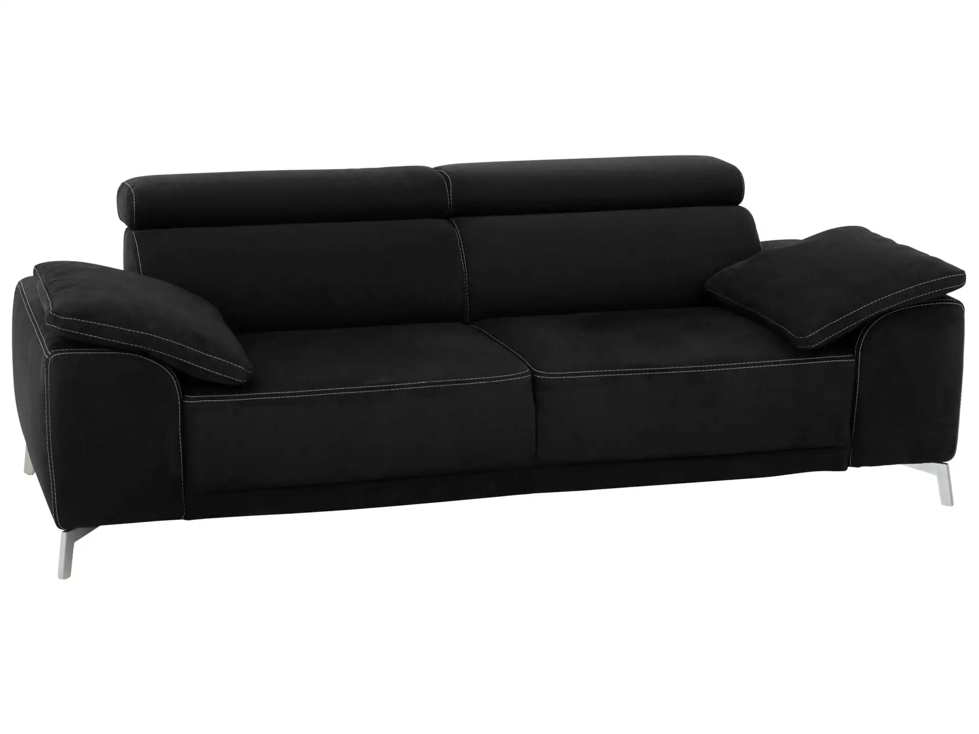 Sofa Lucio Basic B: 222 cm Candy / Farbe: Schwarz / Material: Leder Basic