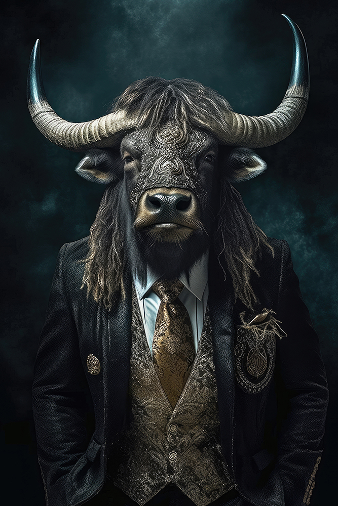 Canvas-Stylish Mr. Bull-image LAND