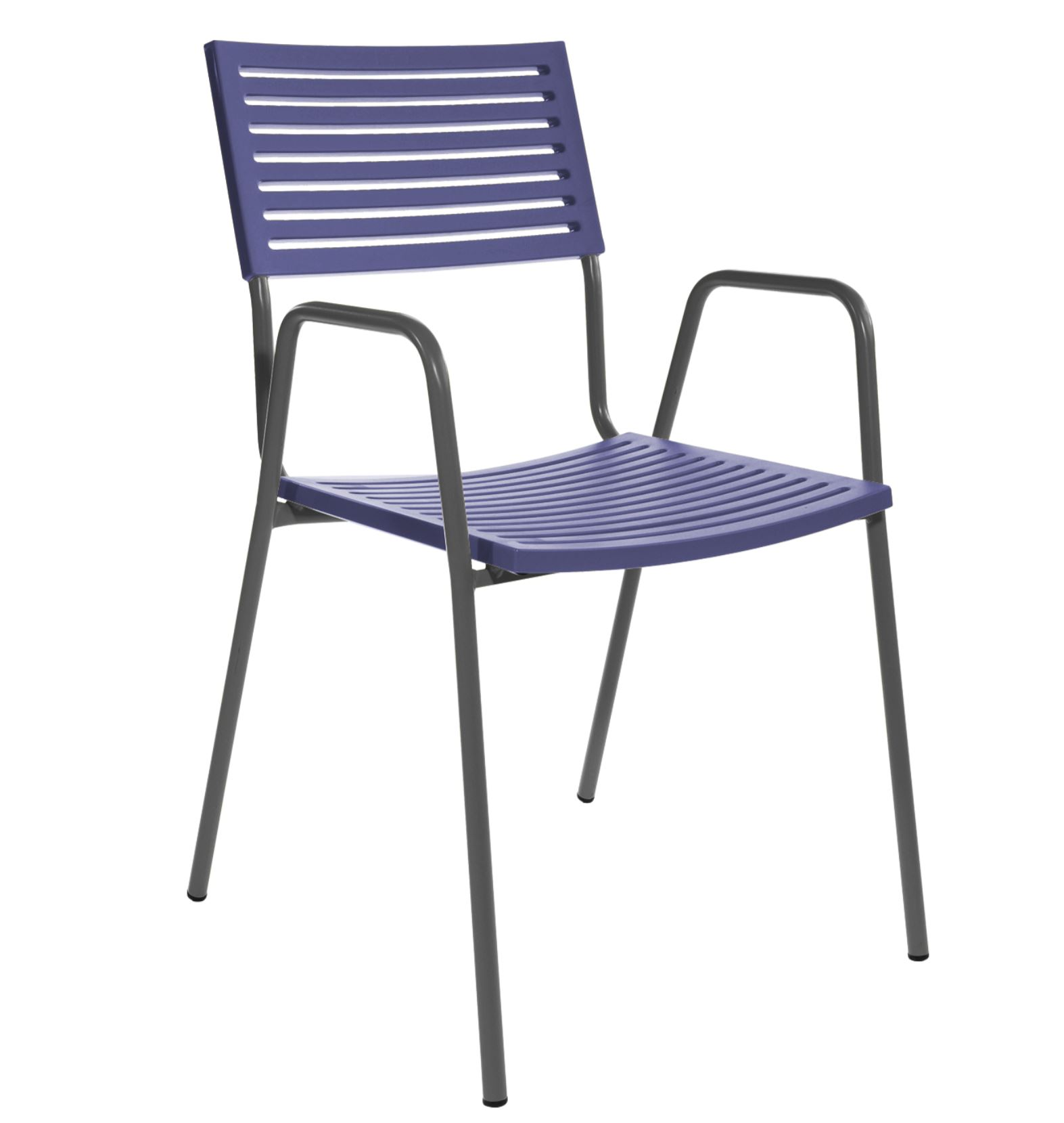Chaise de jardin Lamello avec dossier de Schaffner / Couleur : bleu / Dimensions : 52 x 60 cm