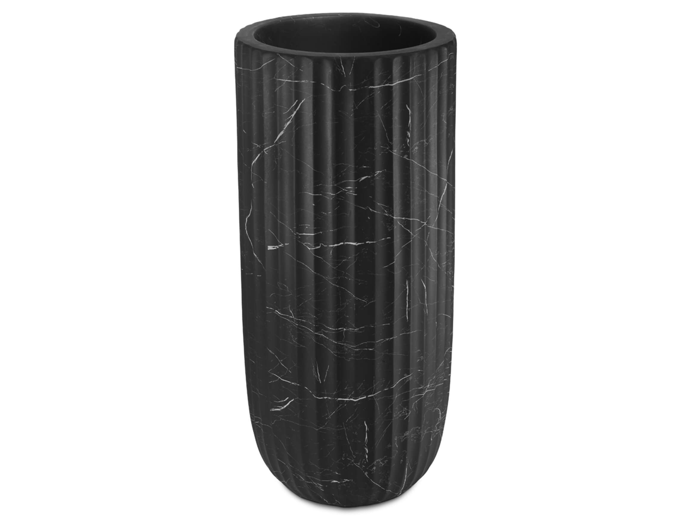 Vase Venus Marmoriert Matt Schwarz H: 90 cm Abhika