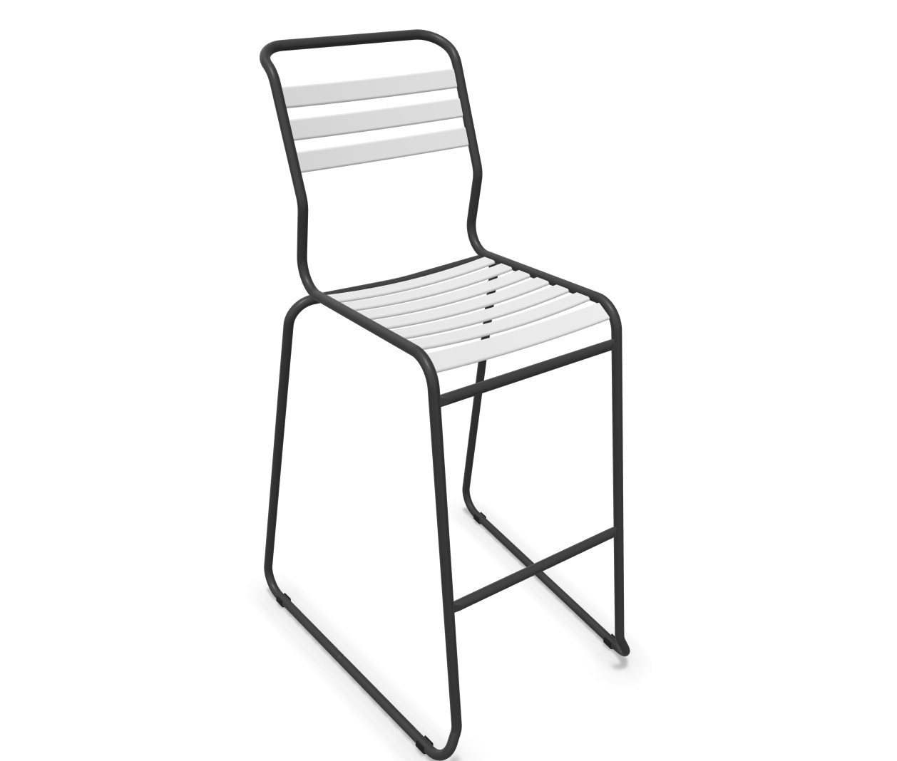 Schaffner Bar-Kufen-Lättlistuhl Säntis Weiss | Schubiger Möbel