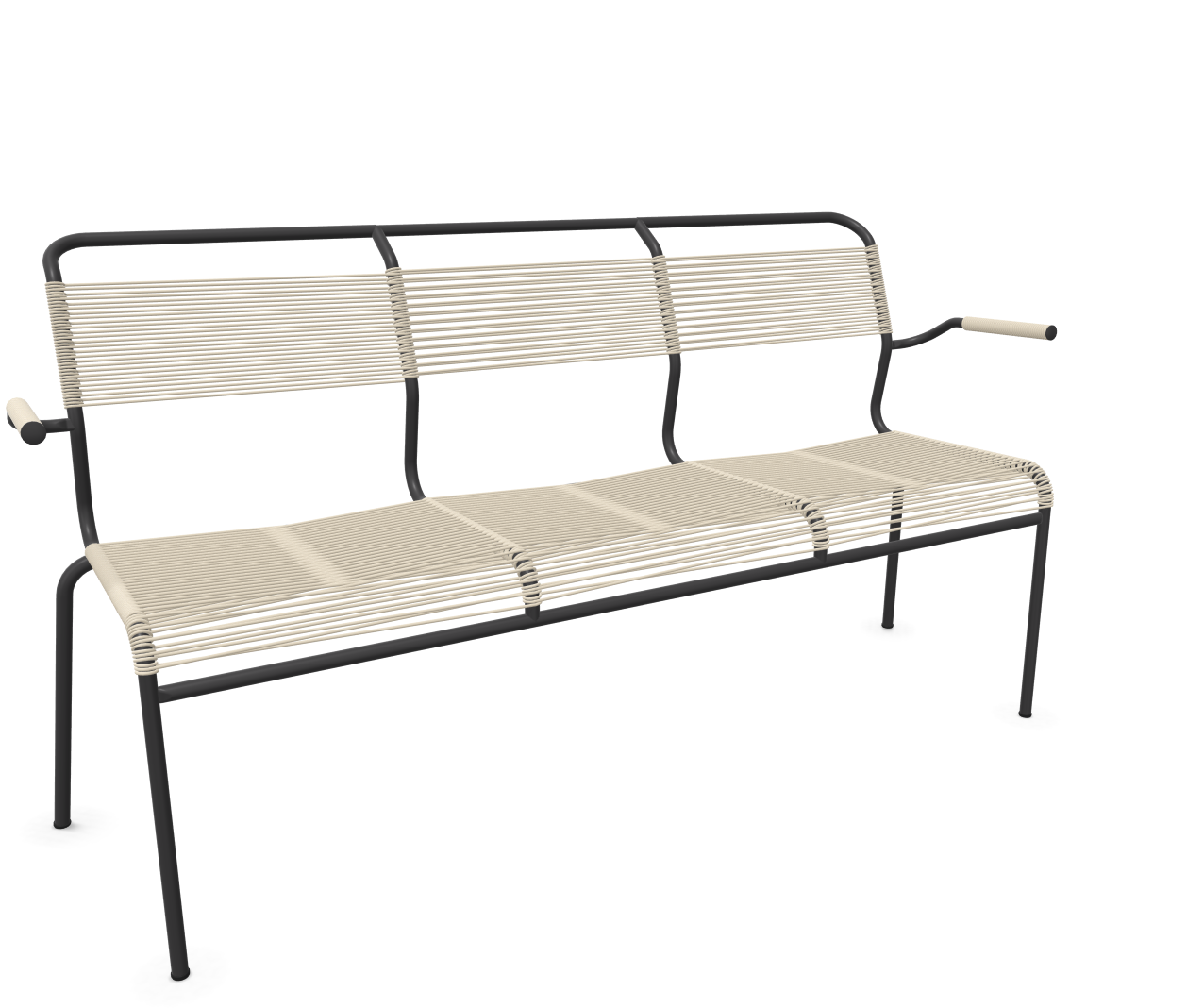 Schaffner Spaghetti-3er-Bank Säntis mit Lehne Beige | Schubiger Möbel