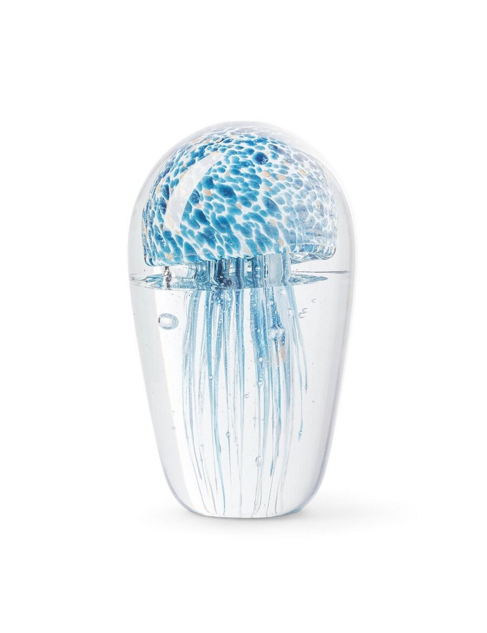 Briefbeschwerer Jellyfish in Glas Blau H: 15 cm Abhika