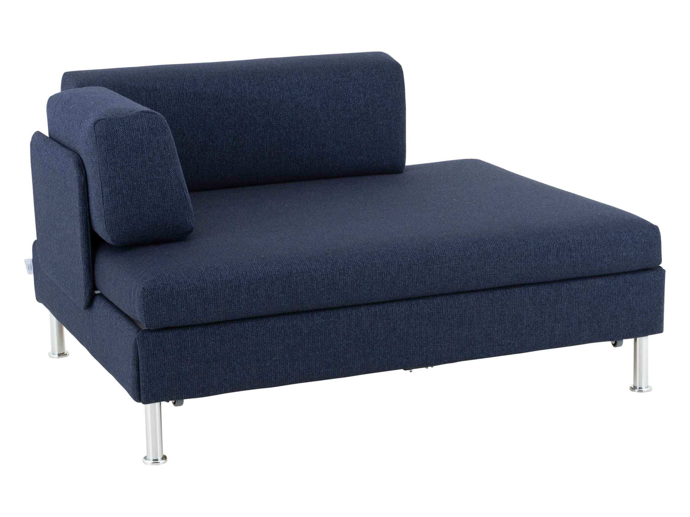 Bettsofa Bed For Living, Stoff Navy, Füsse Aluminium