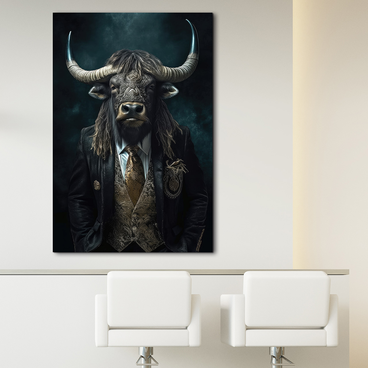 Acrylglasbild-Stylish Mr. Bull-image LAND