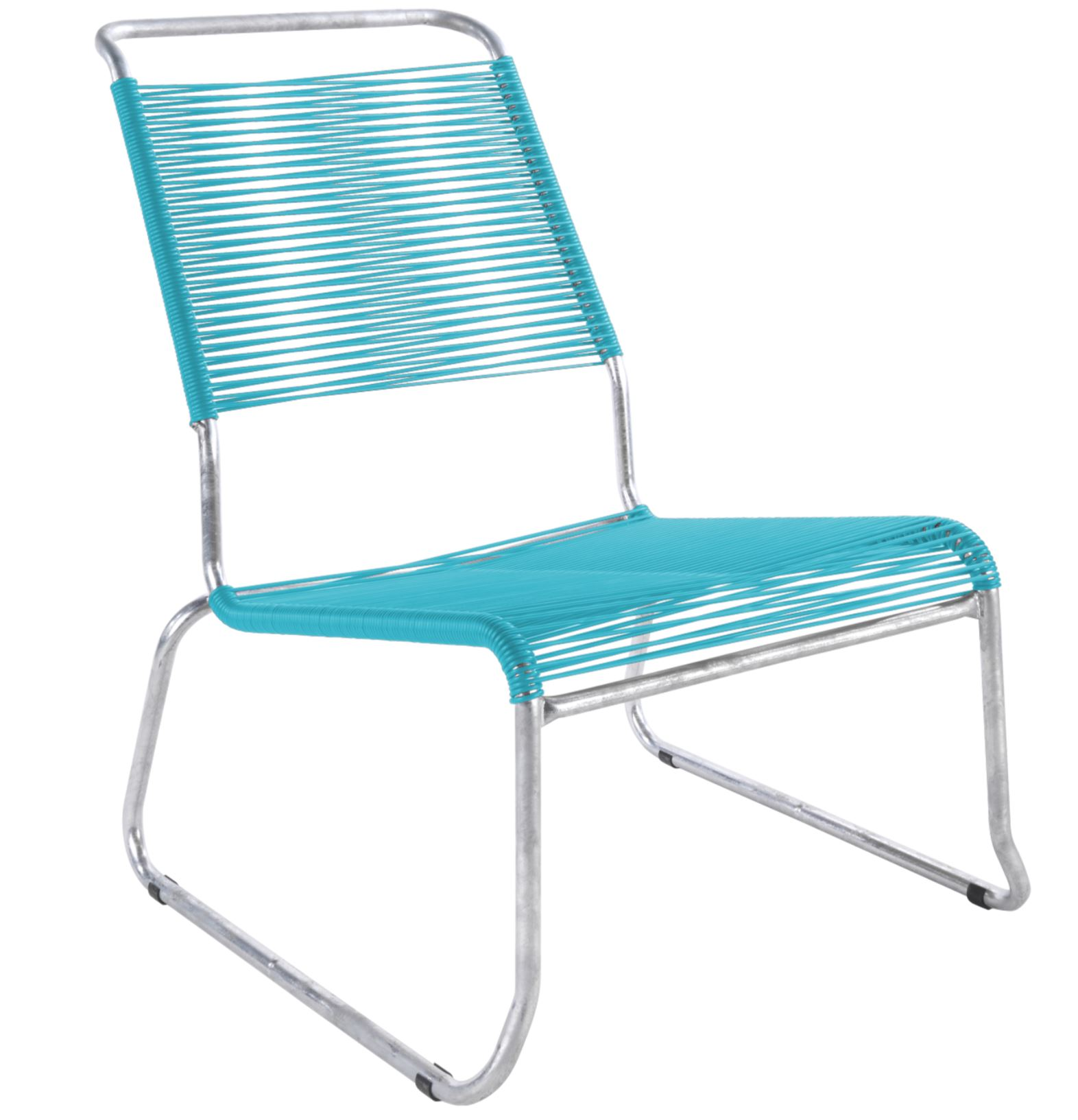 Spaghetti-Kufen-Lounger-Hochlehner Säntis Feuerverzinkt von Schaffner / Farbe: Türkis / Grösse: 54 x 84 cm