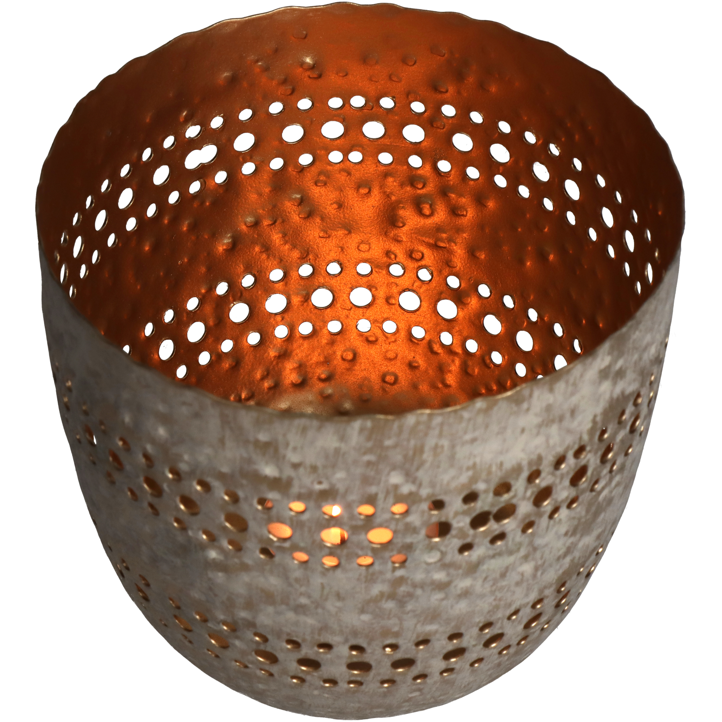 Windlicht Iron, Elfenbein H: 11 cm Kersten