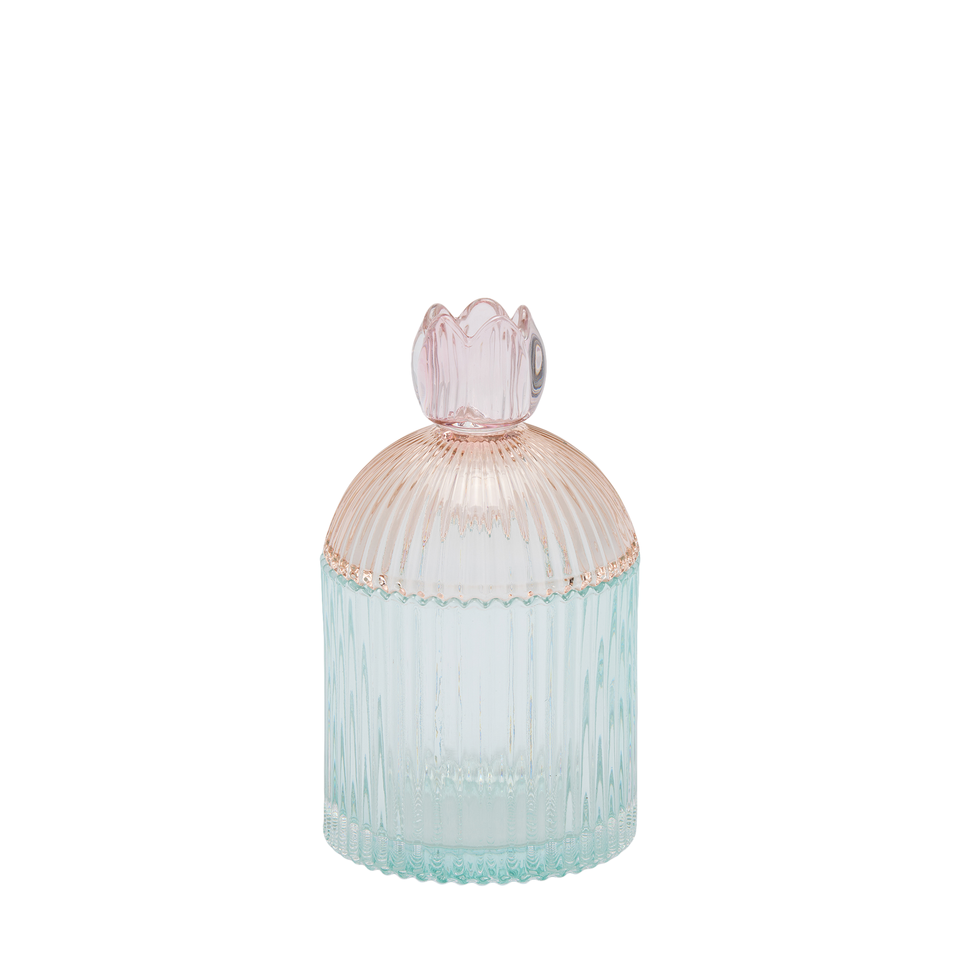 Bonboniere Gerilltes Glas H: 18 cm Edg
