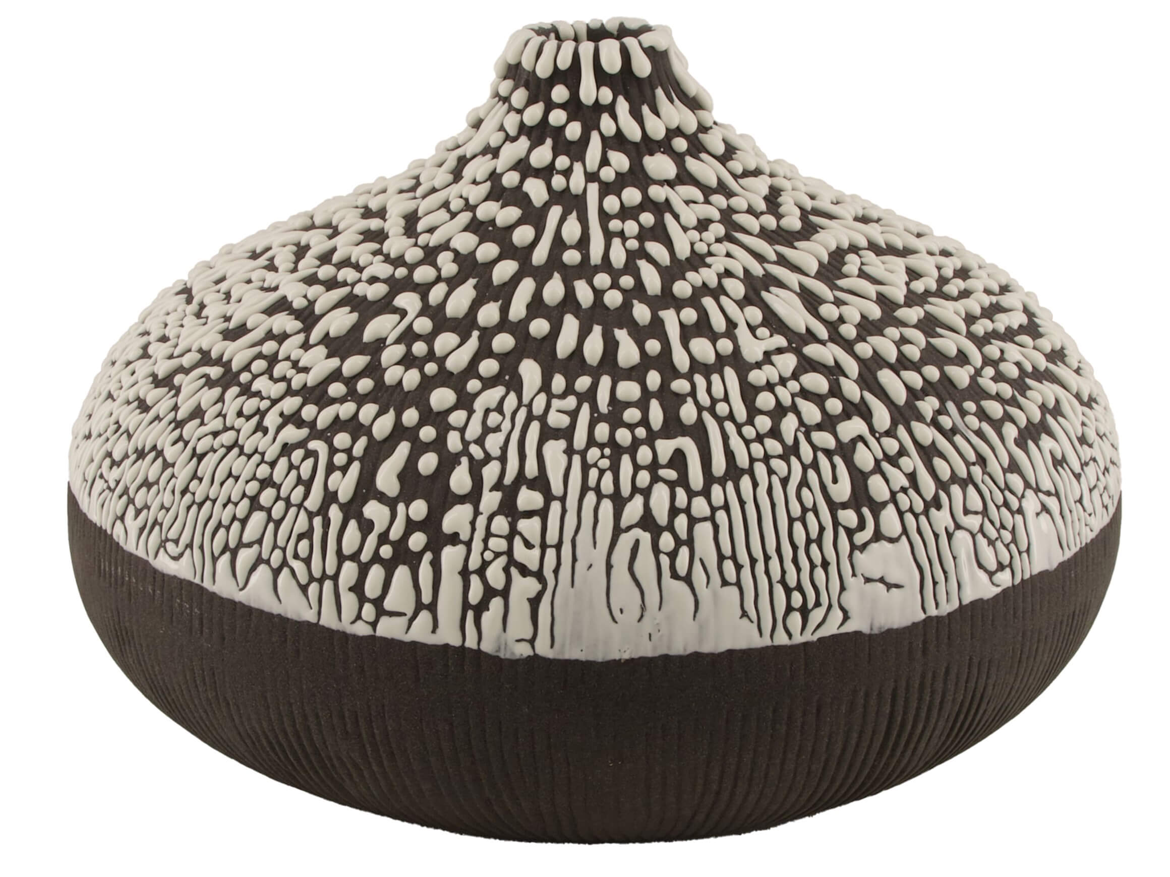 Vase Keramik, Schwarz-Weiss H: 20 cm Dijk