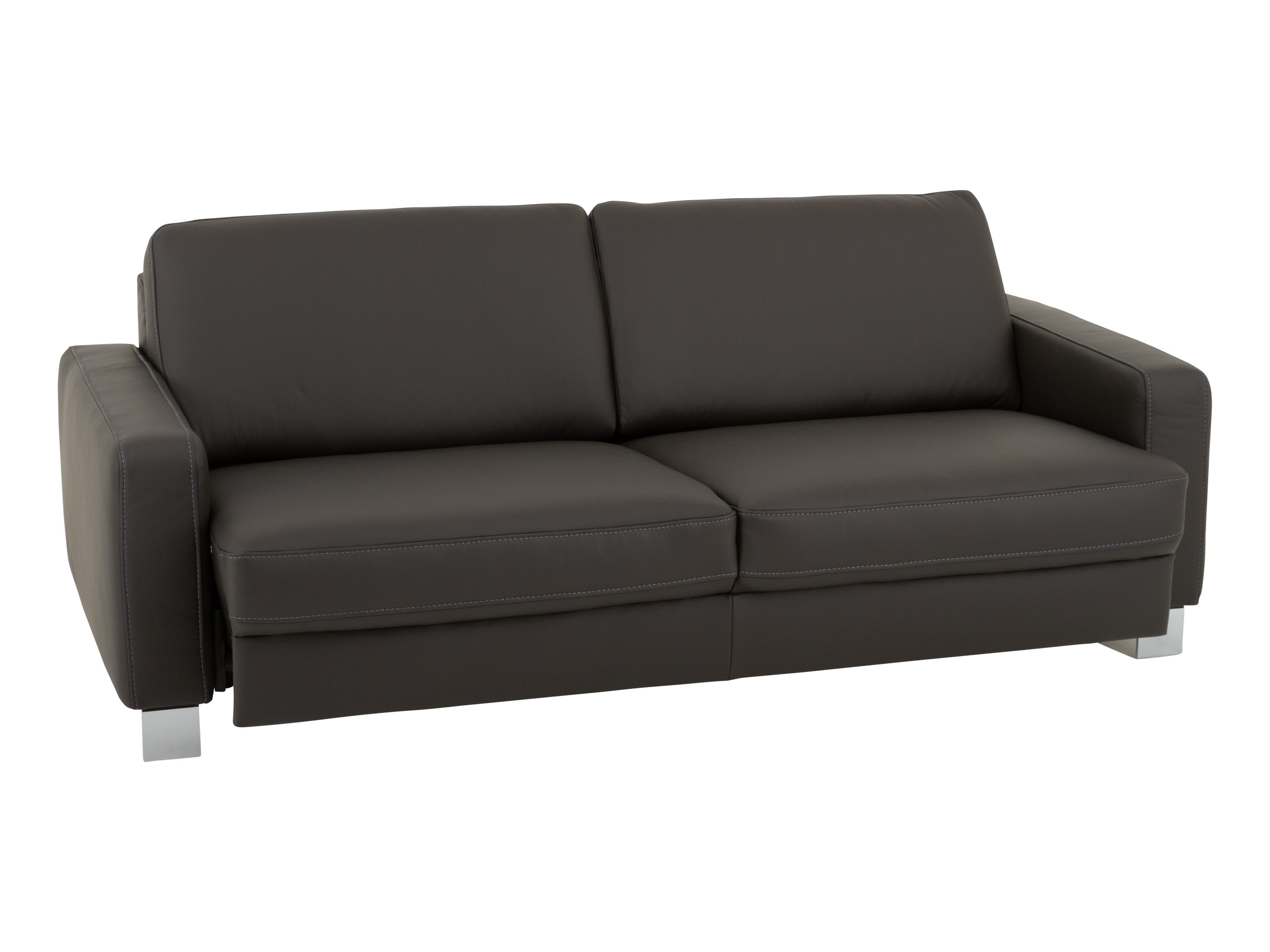 Sofa Shetland B: 214 cm Polipol / Farbe: Anthrazit / Bezugsmaterial: Leder