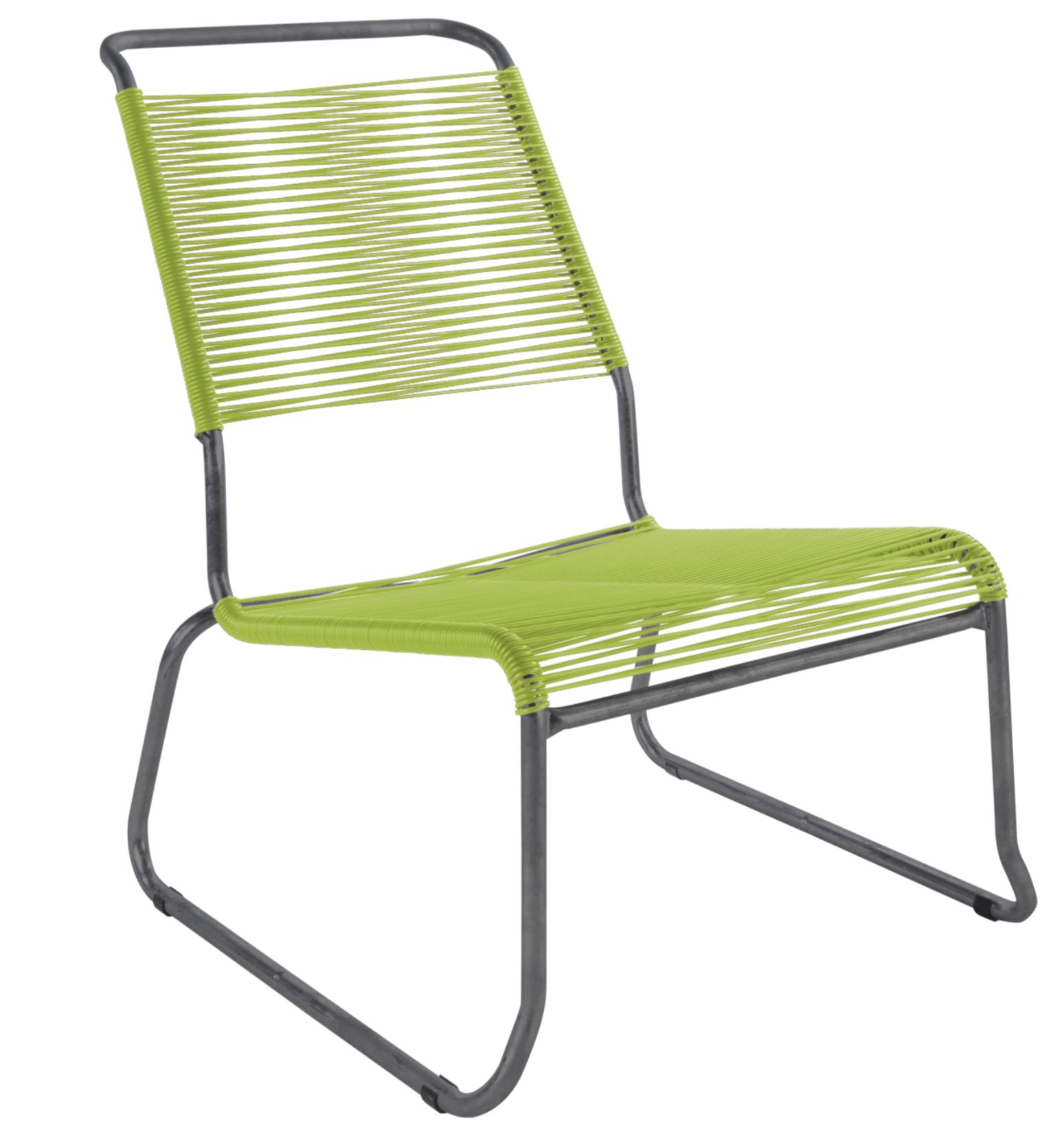 Spaghetti-Kufen-Lounger-Hochlehner Säntis von Schaffner / Farbe: Hellgrün / Grösse: 54 x 84 cm