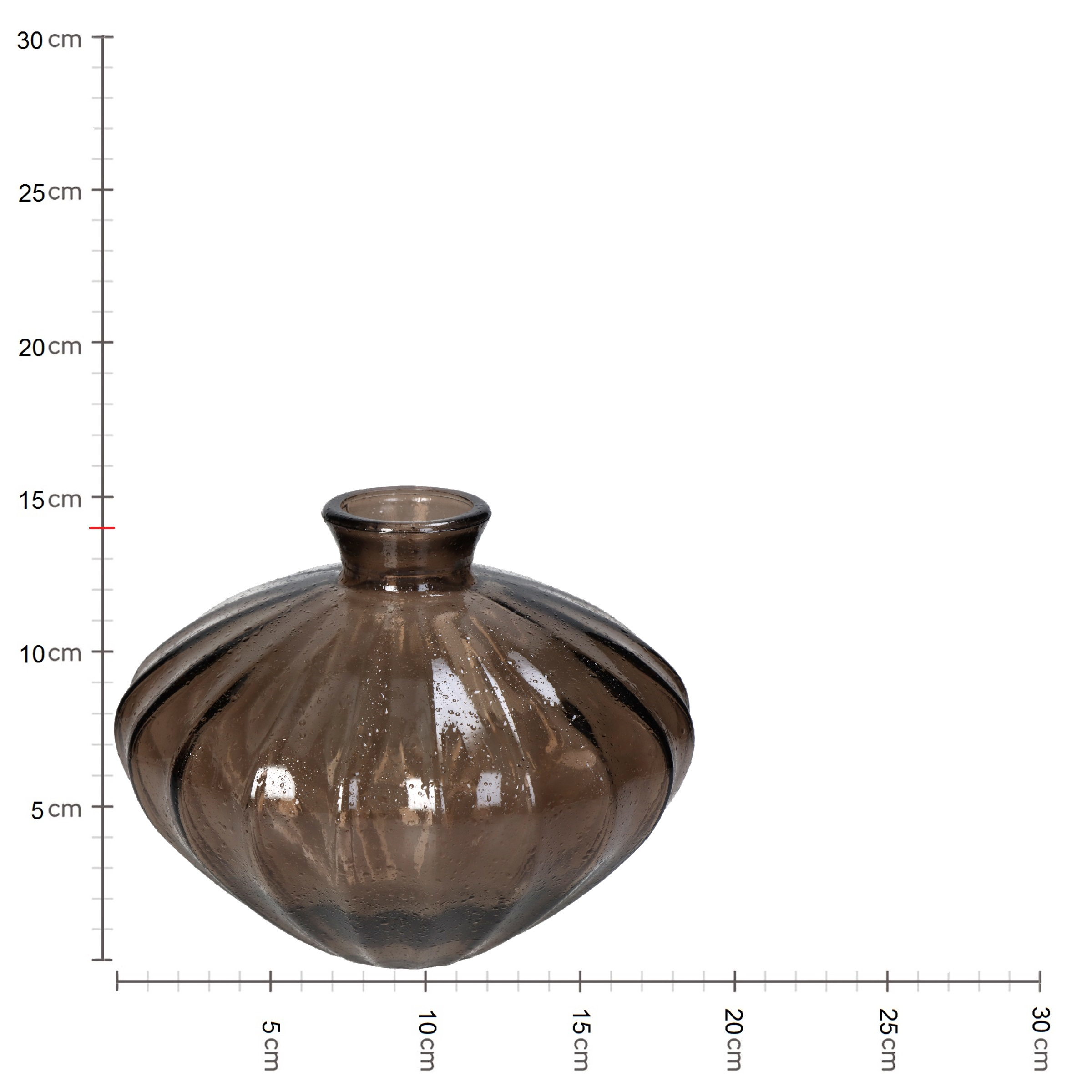 Vase Glas, Braun H: 14 cm Kersten
