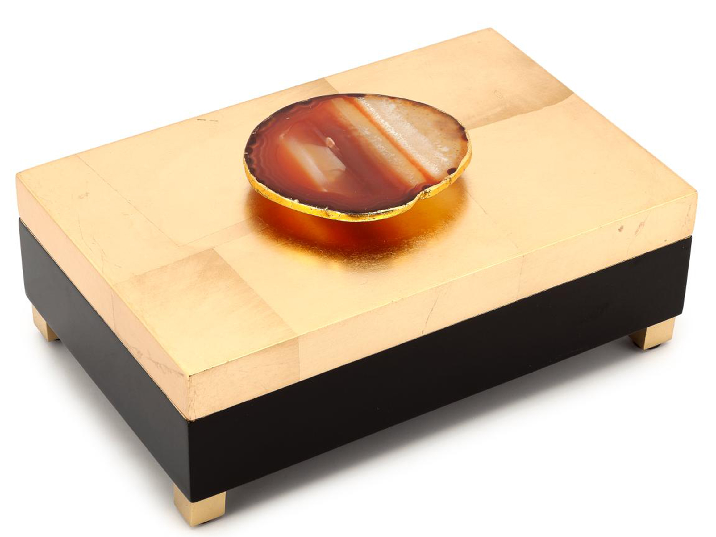 Aufbewahrungsbox Krizia Lack Schwarz/gold B: 25 cm Abhika