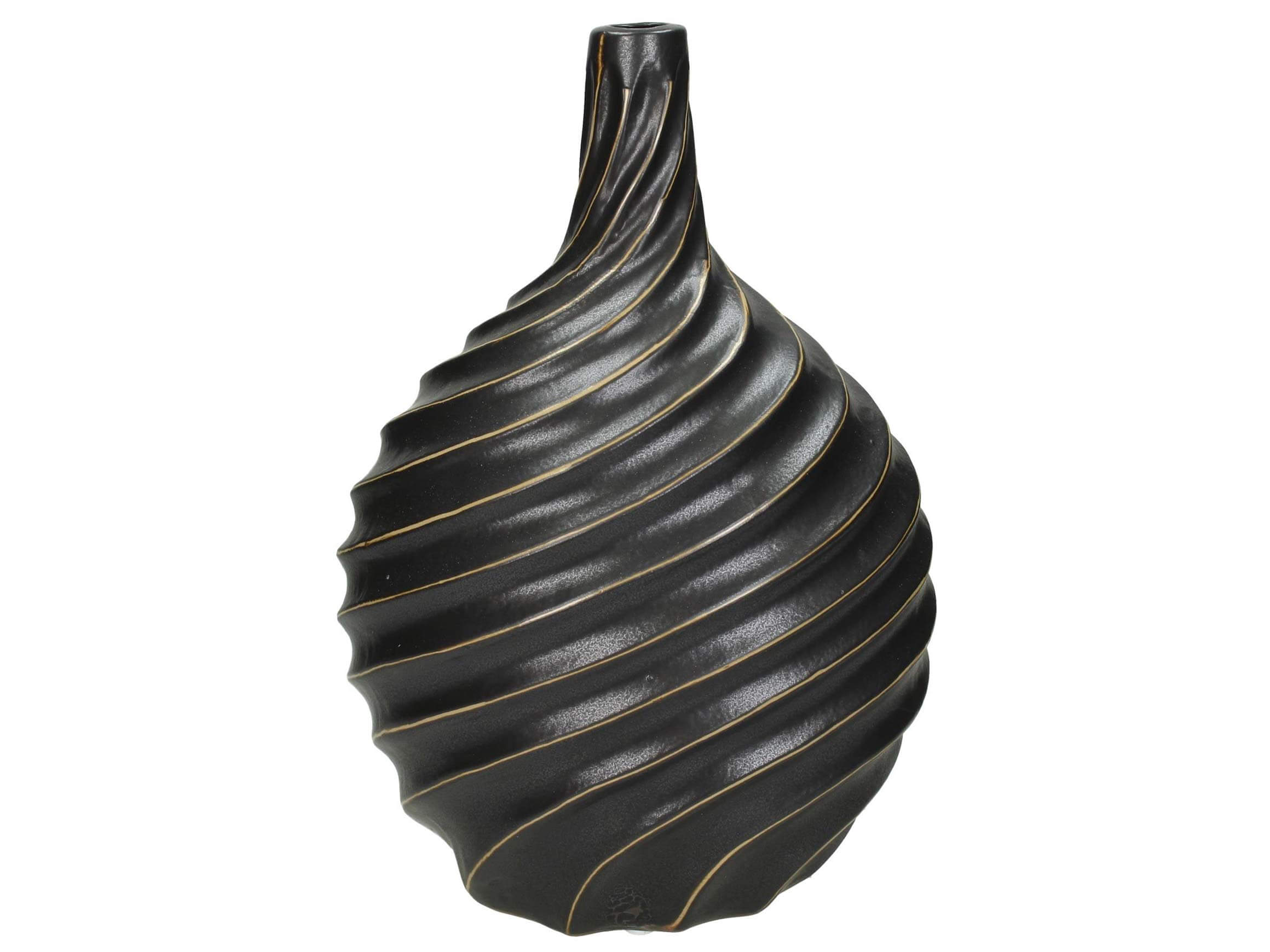 Kersten Vase Flasche Schwarz H: 30 cm  | Schubiger Möbel