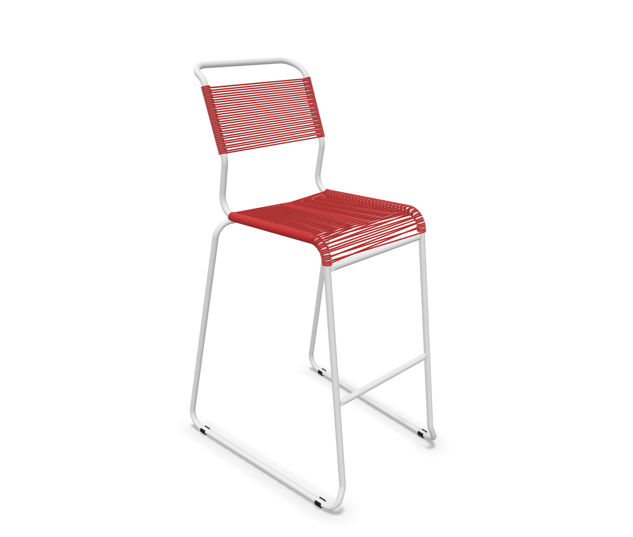Bar-Kufen-Spaghettistuhl Säntis von Schaffner / Farbe: Rot / Grösse: 56 x 64 cm