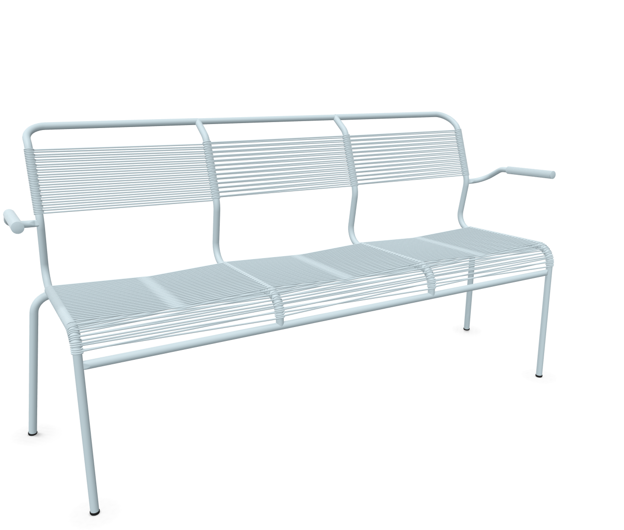 Schaffner Spaghetti-3er-Bank Säntis mit Lehne Blau | Schubiger Möbel