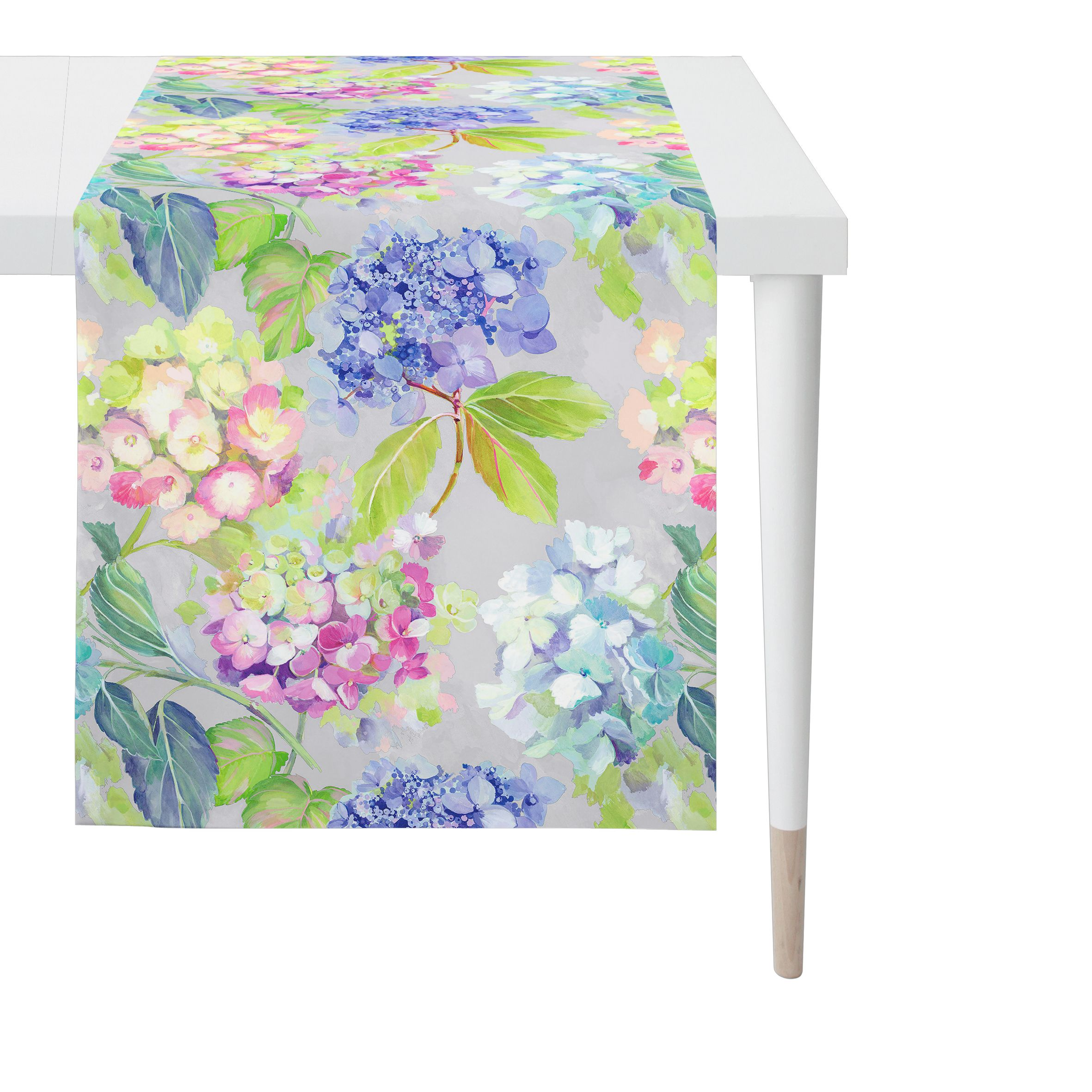 Läufer Hortensien Grün Blau B: 50 cm Apelt