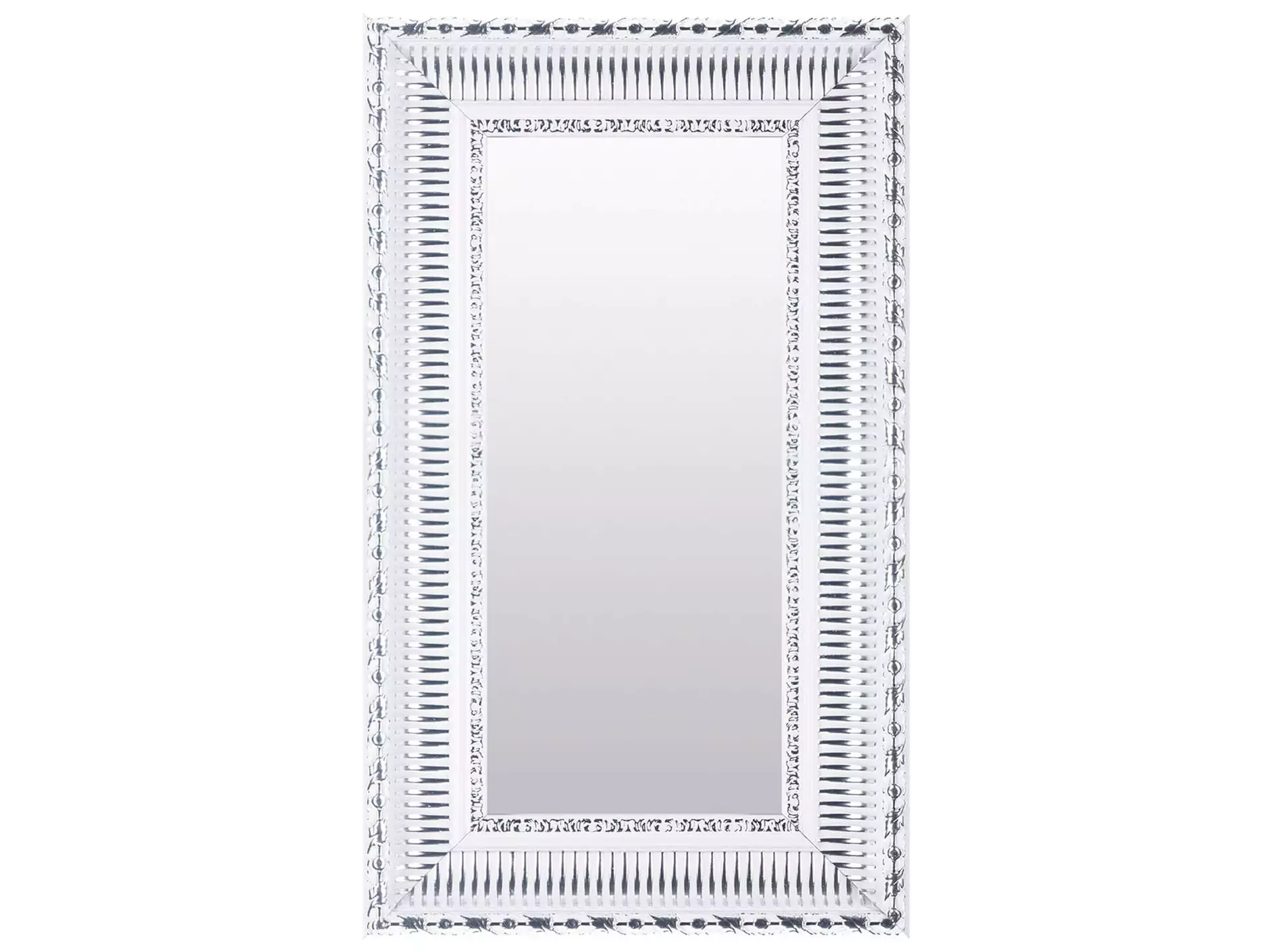 Spiegel Smilla Silber-Weiss Len-Fra/ Farbe: Silber / Masse (BxH) :57,00x77,00 cm